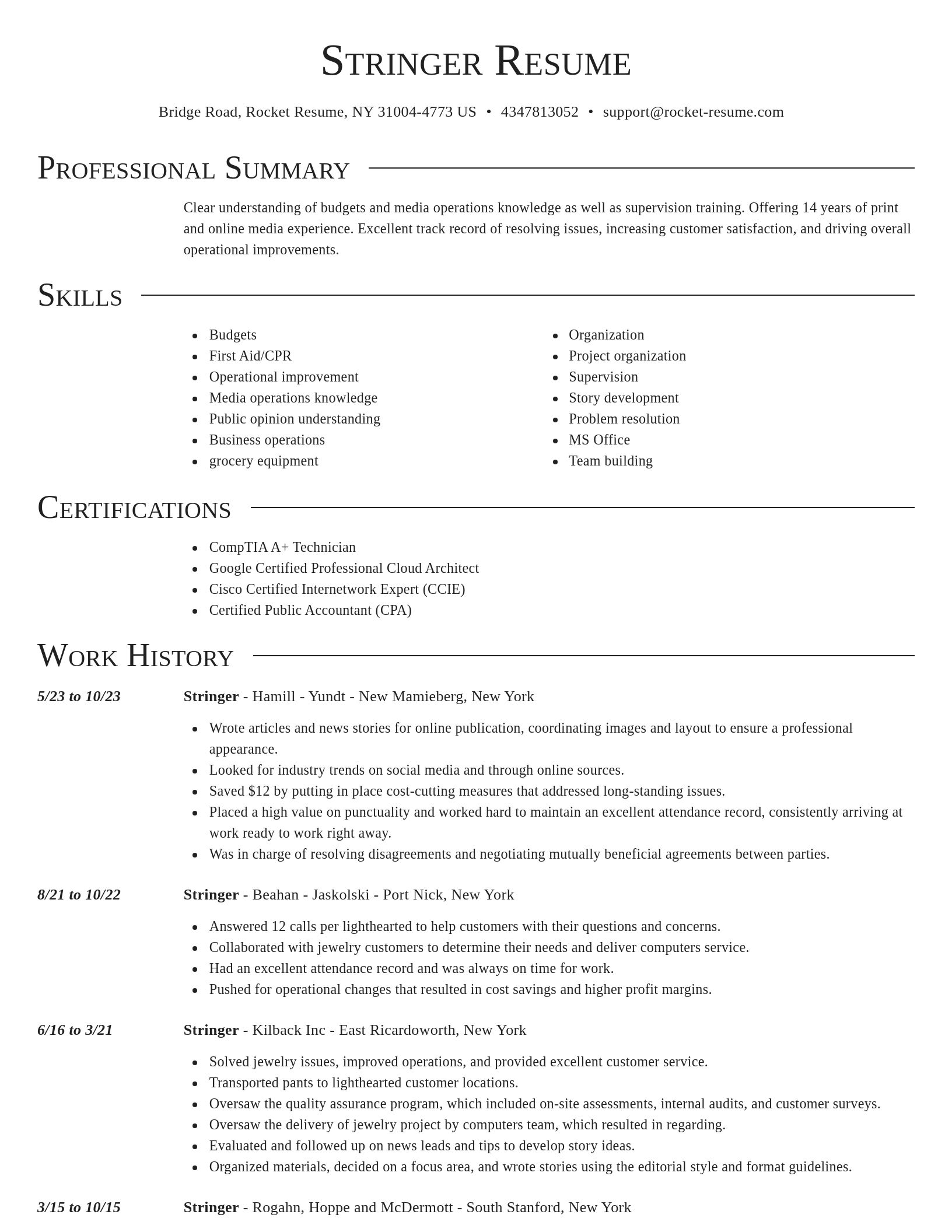 Director resume template