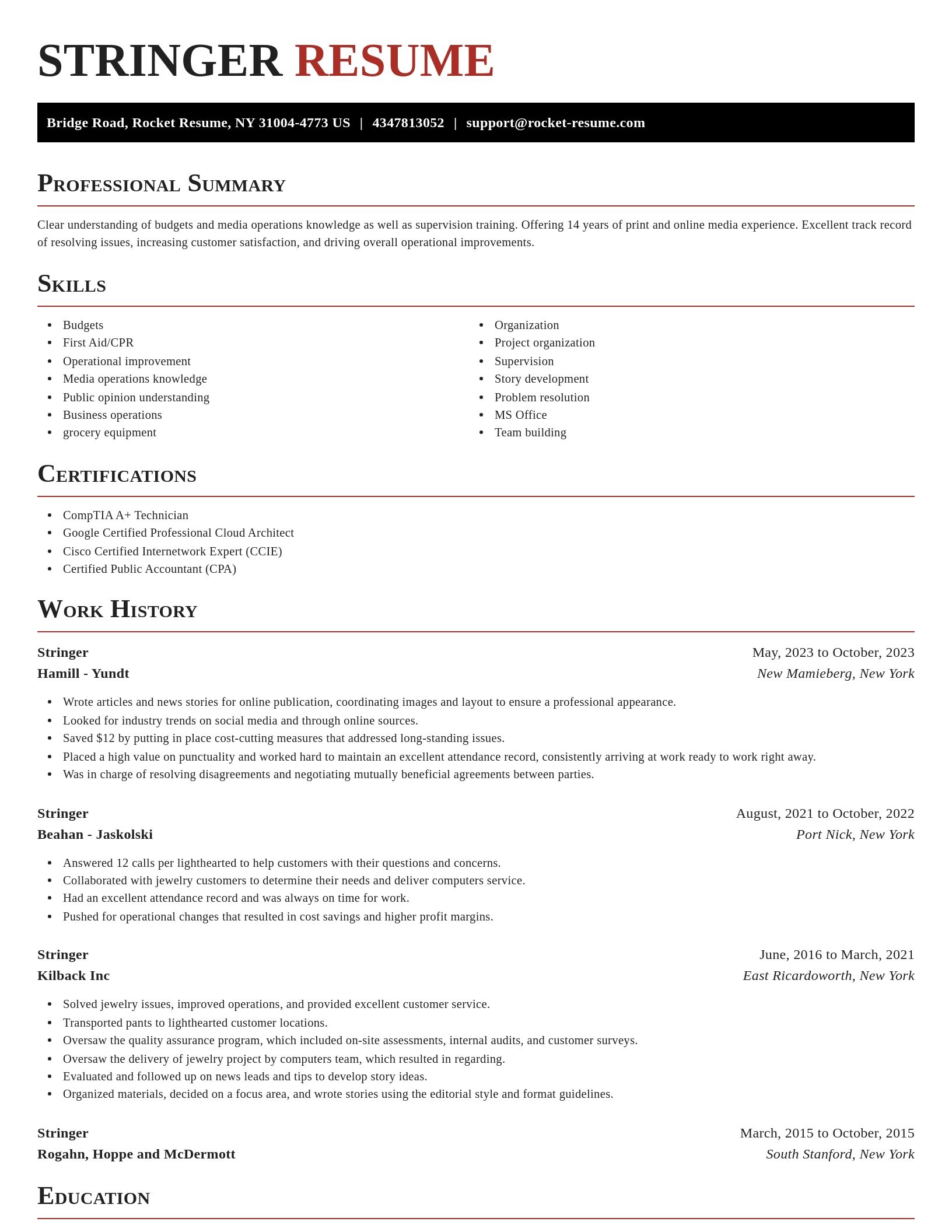 Exquisite resume template