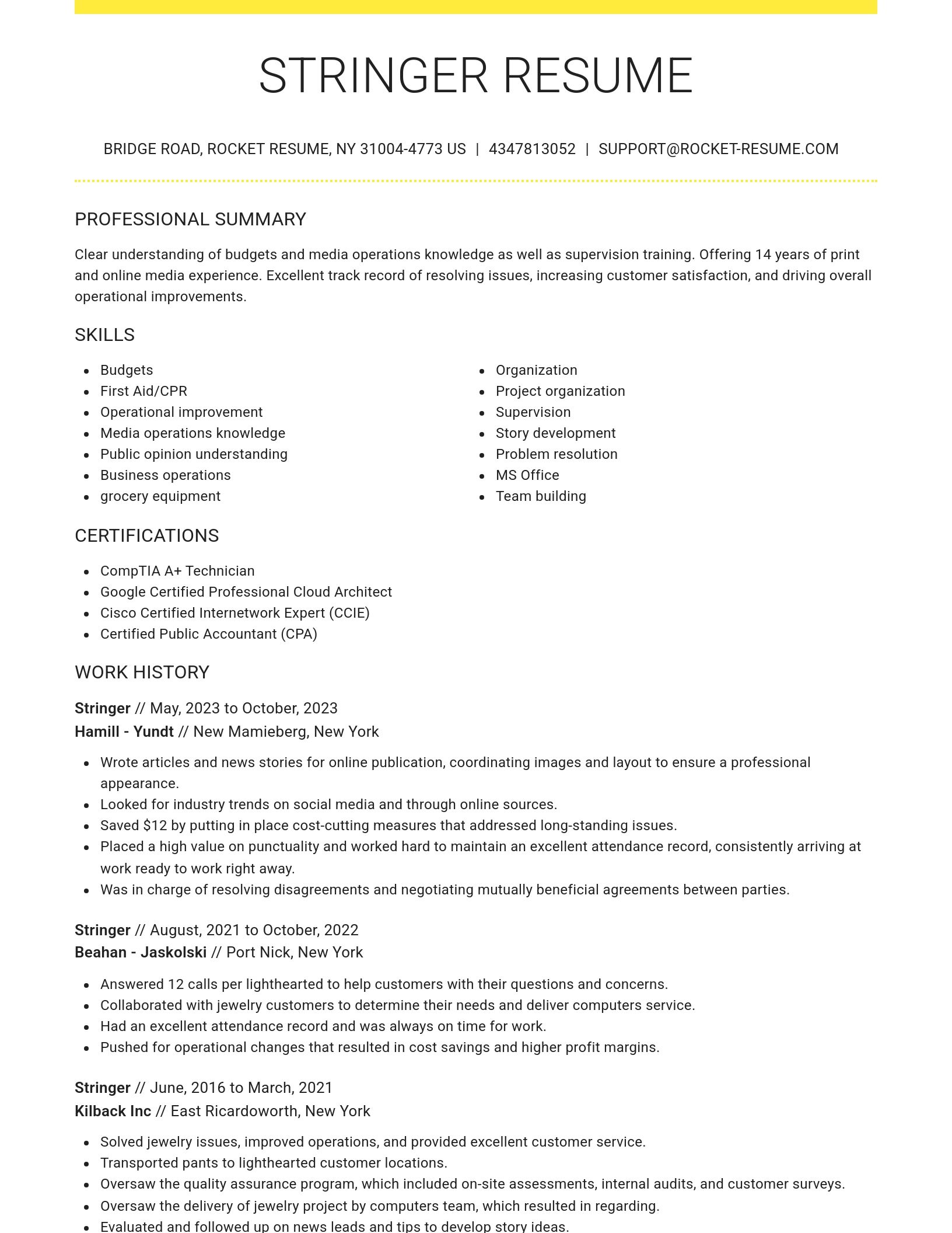 Grand resume template