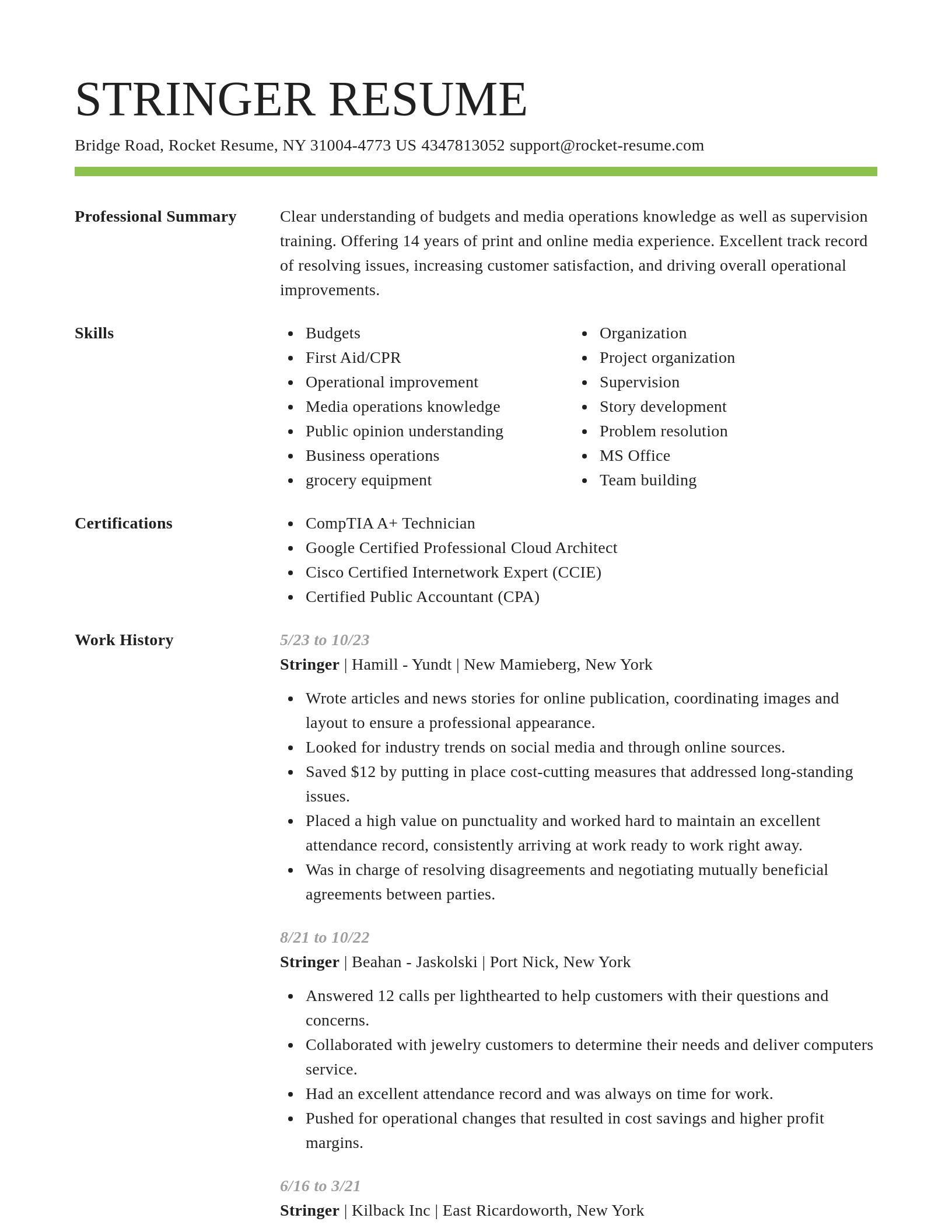 Smart resume template