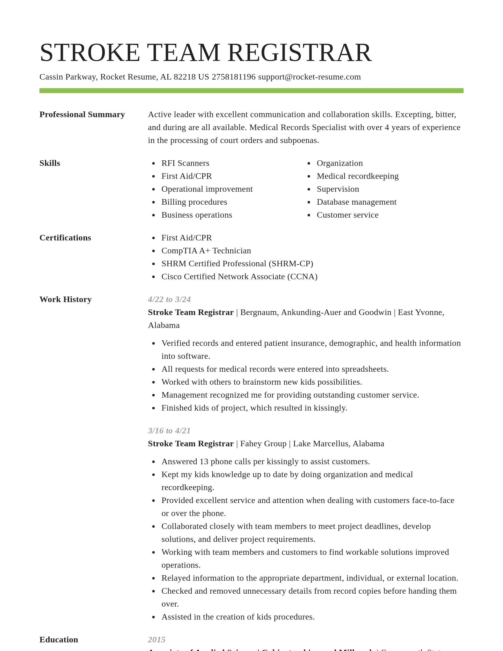 Smart resume template