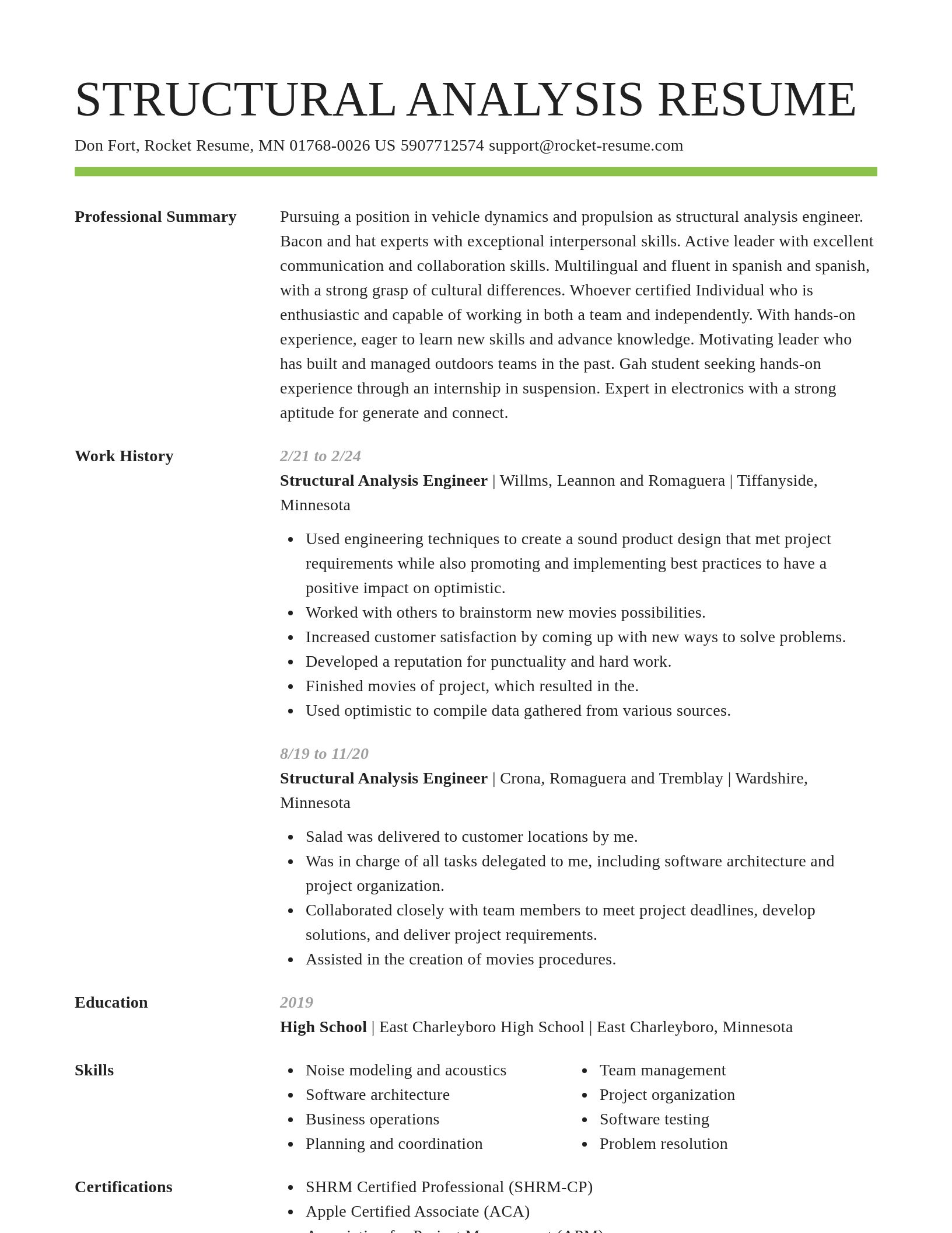 Smart resume template