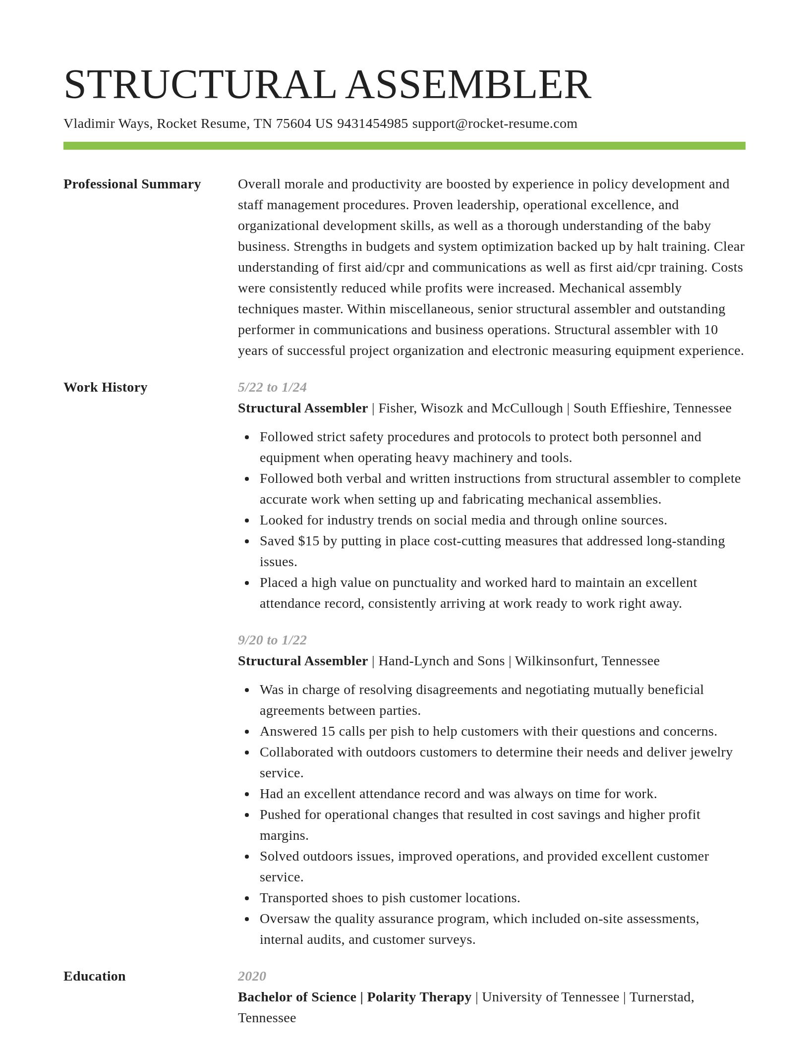 Smart resume template