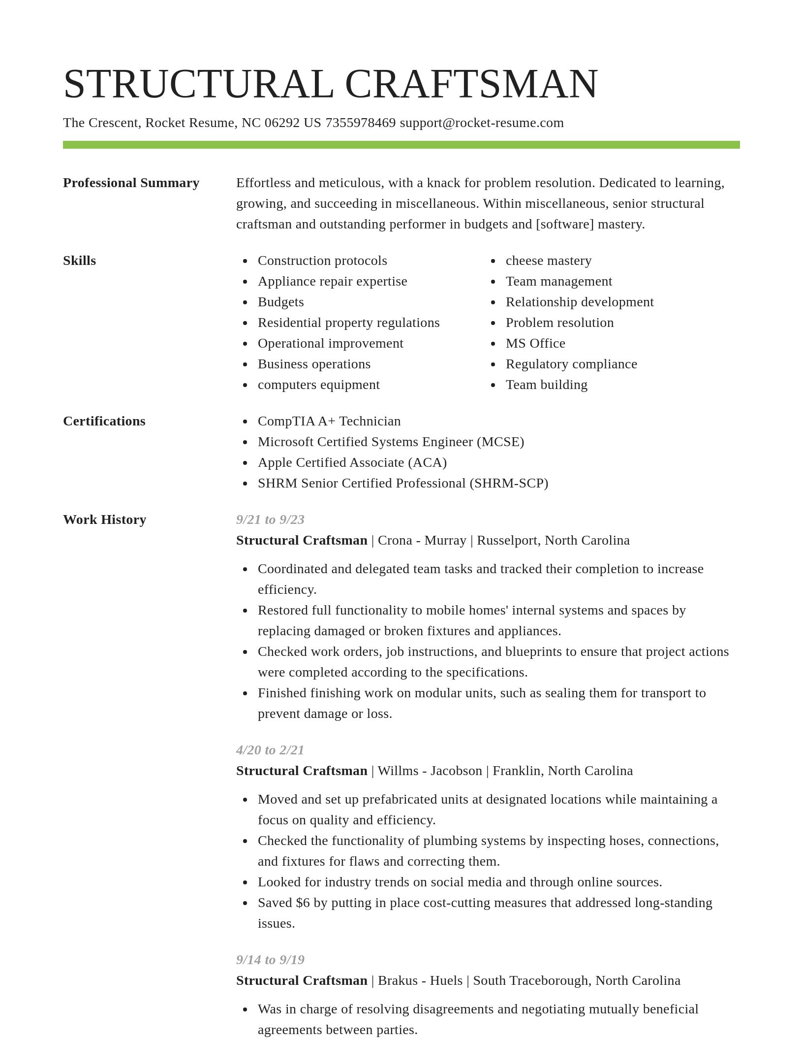 Smart resume template