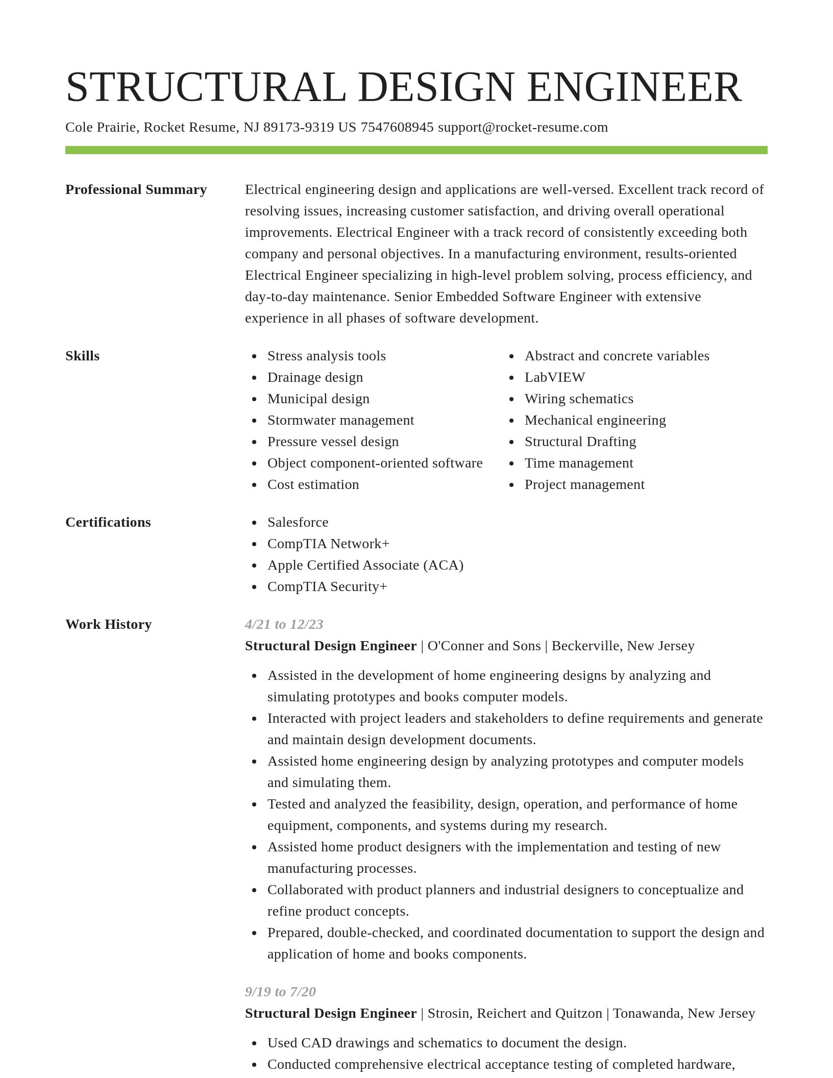 Smart resume template