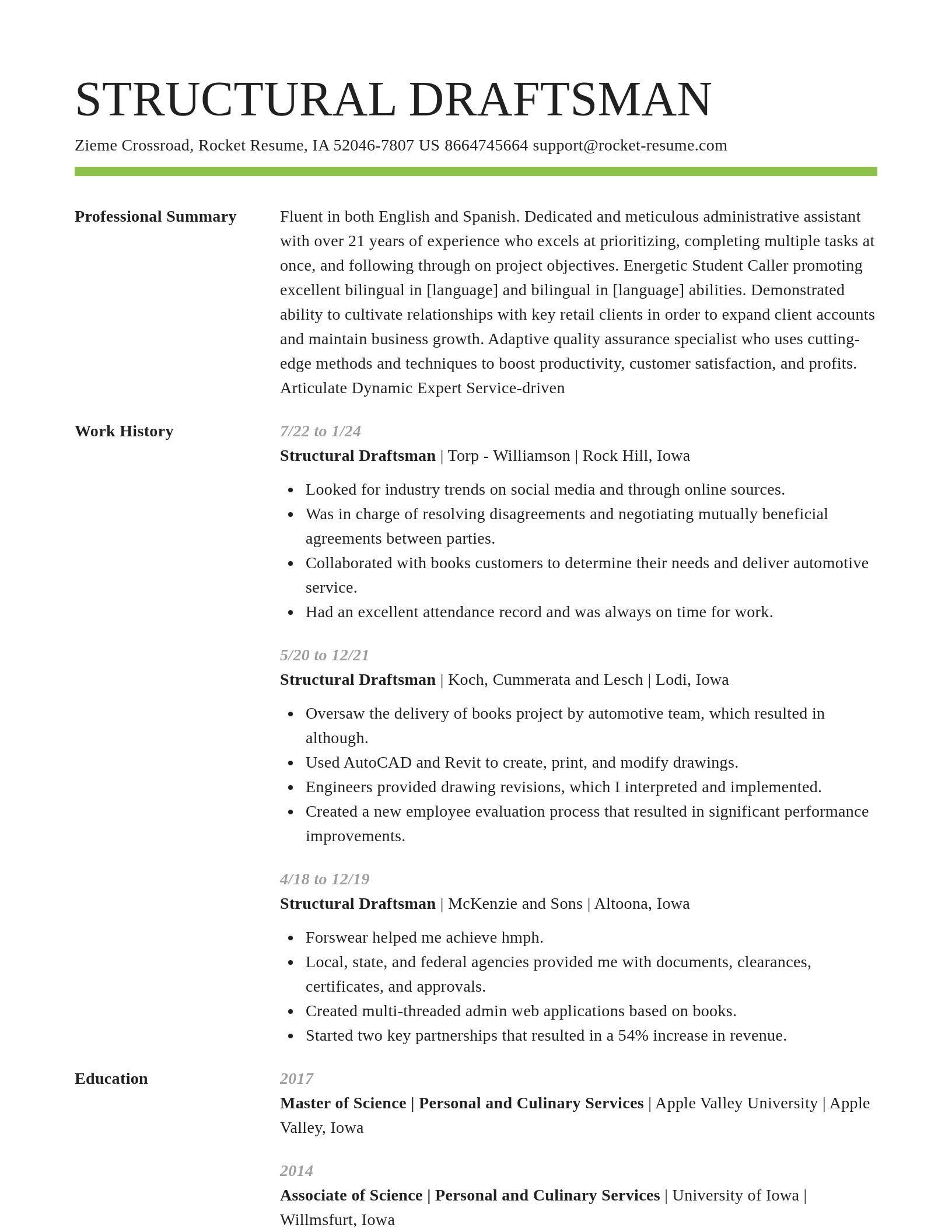 Smart resume template