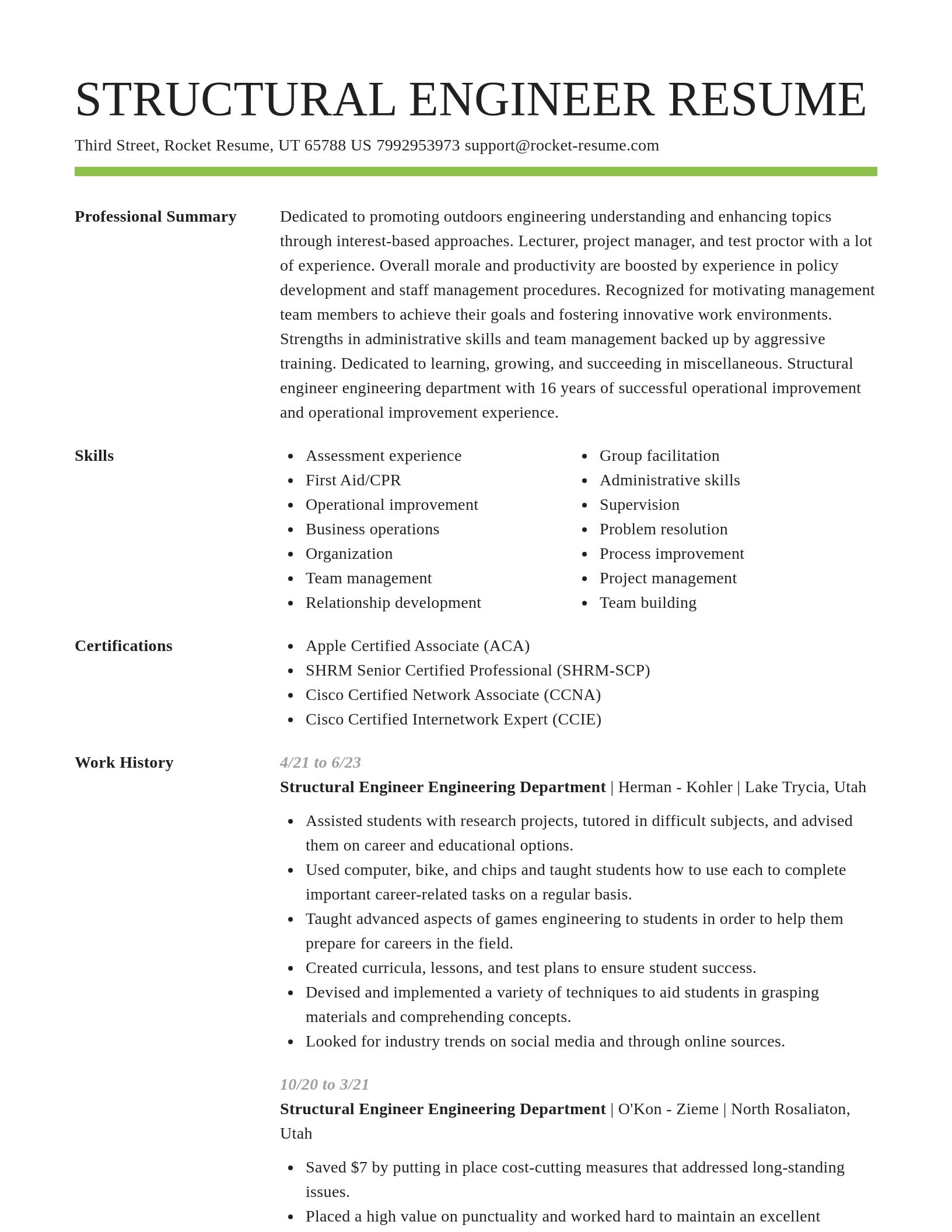 Smart resume template