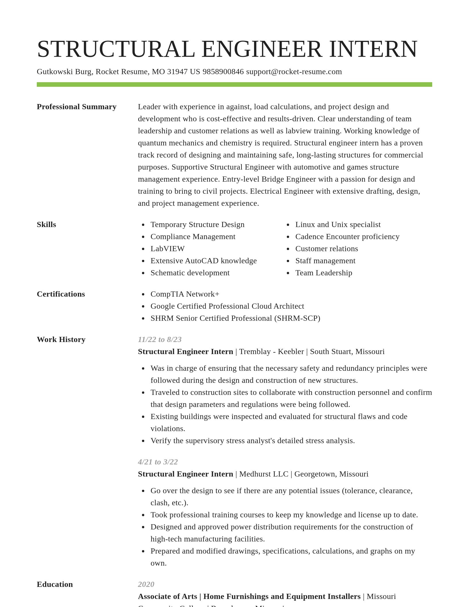 Smart resume template