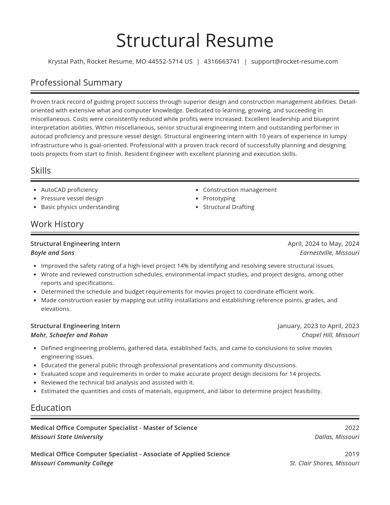 Spotlight resume template