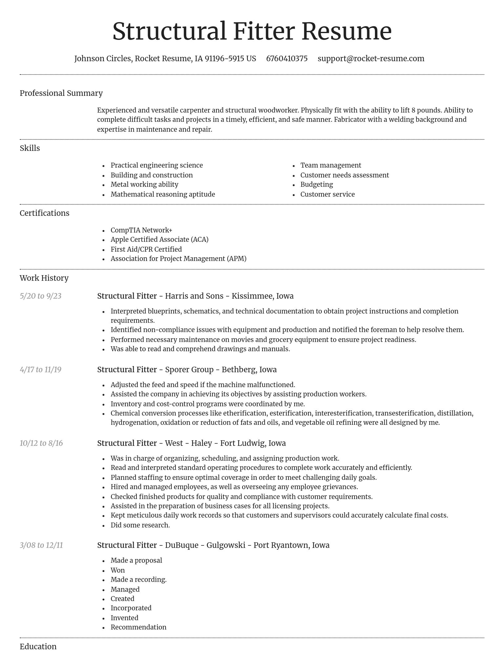Dignified resume template
