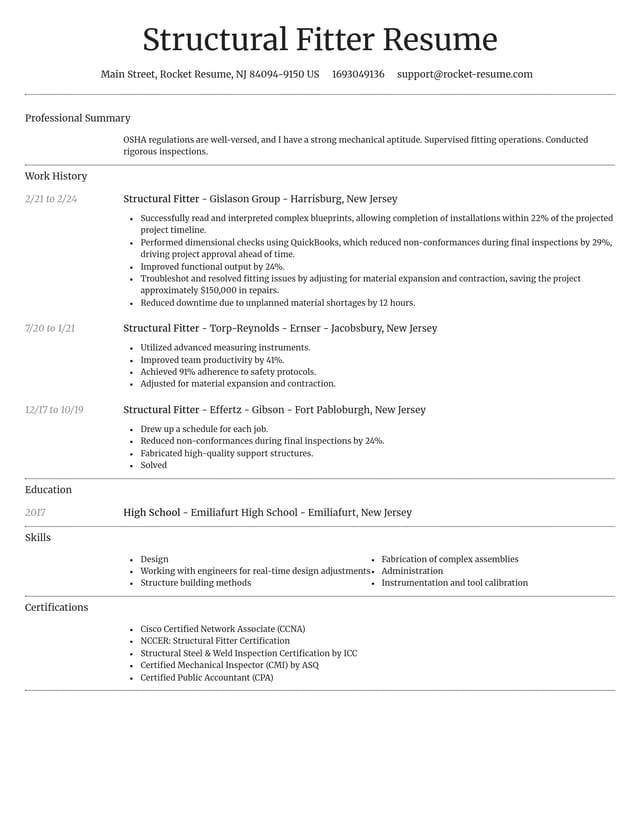 Dignified resume template