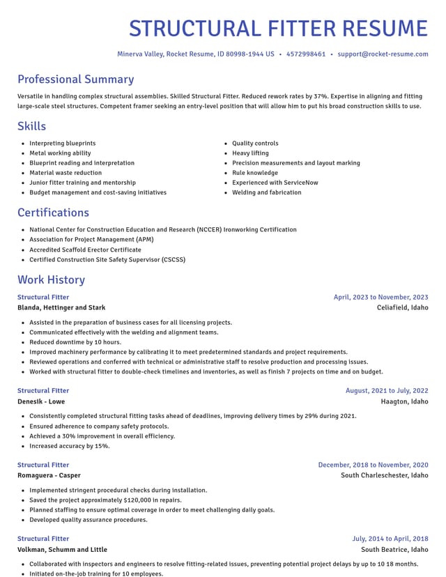 Novel resume template