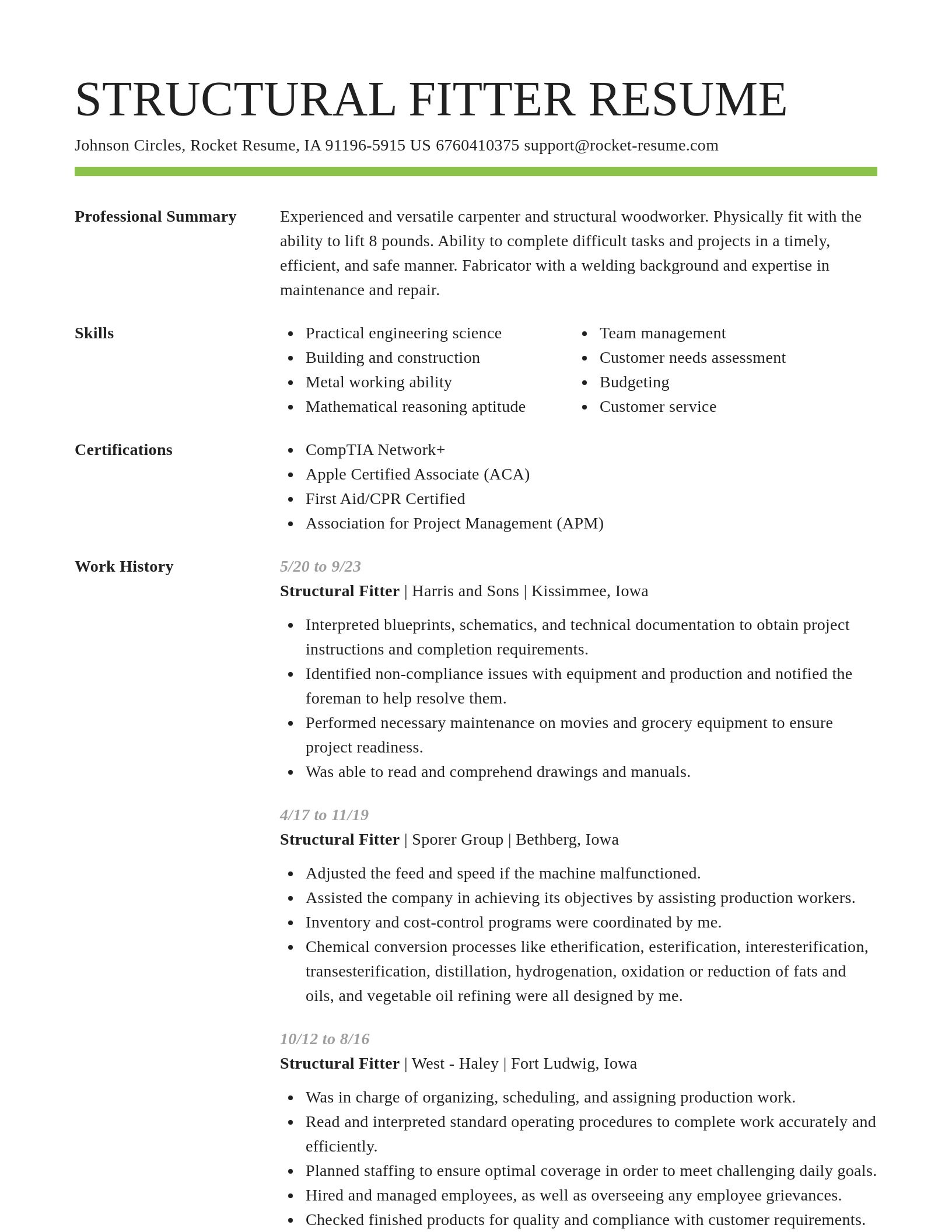Smart resume template