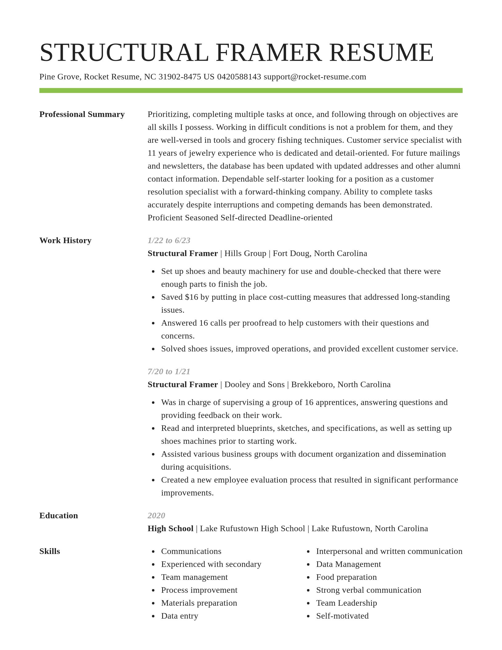 Smart resume template