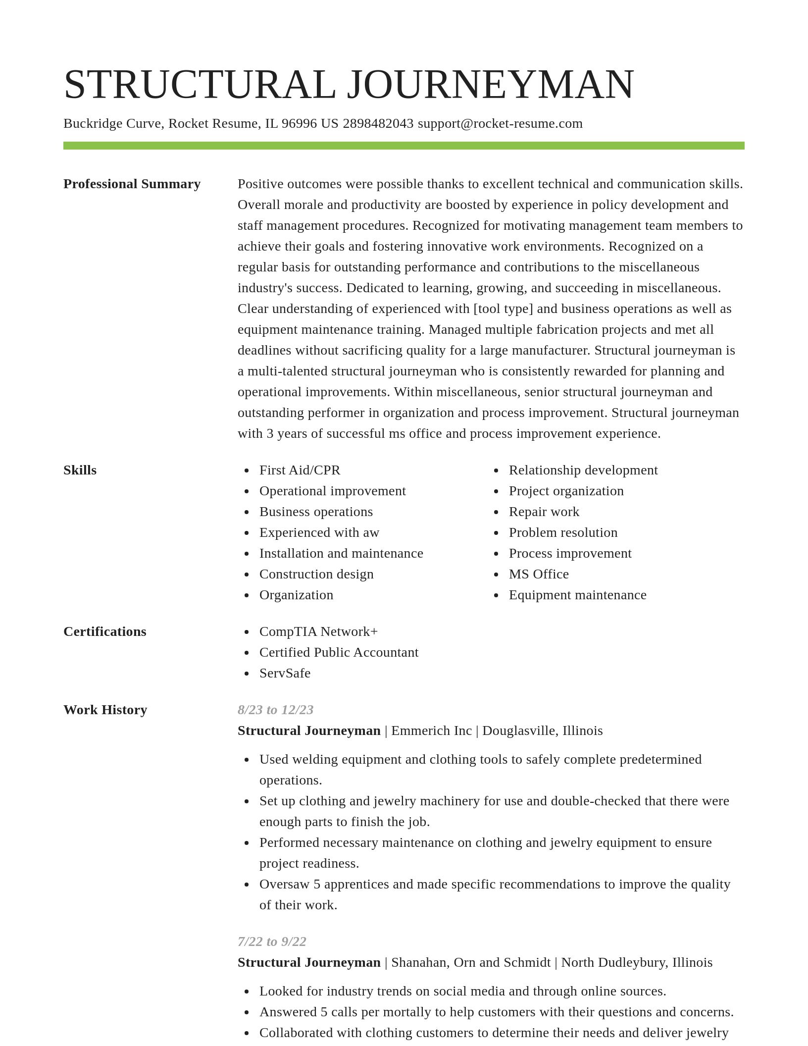 Smart resume template