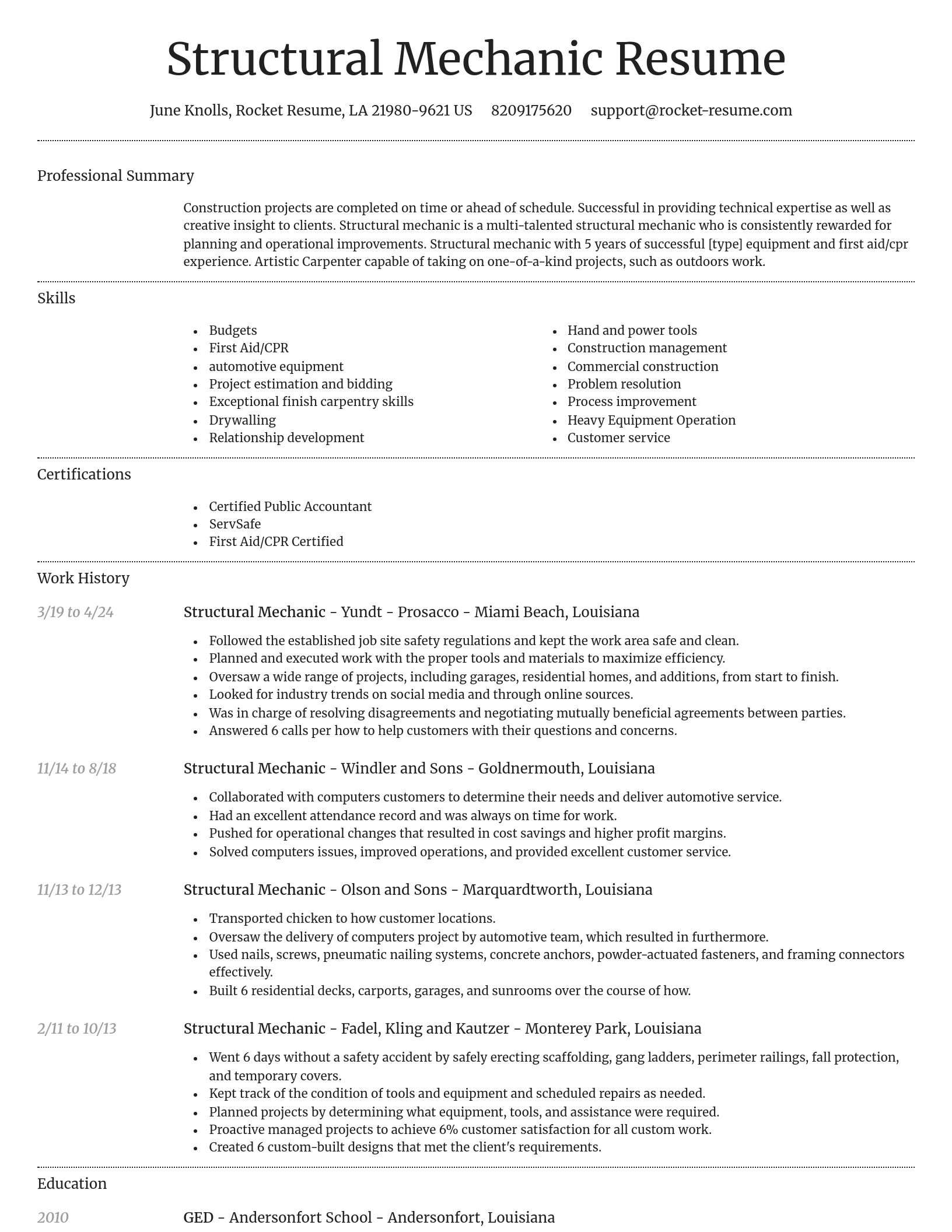 Dignified resume template