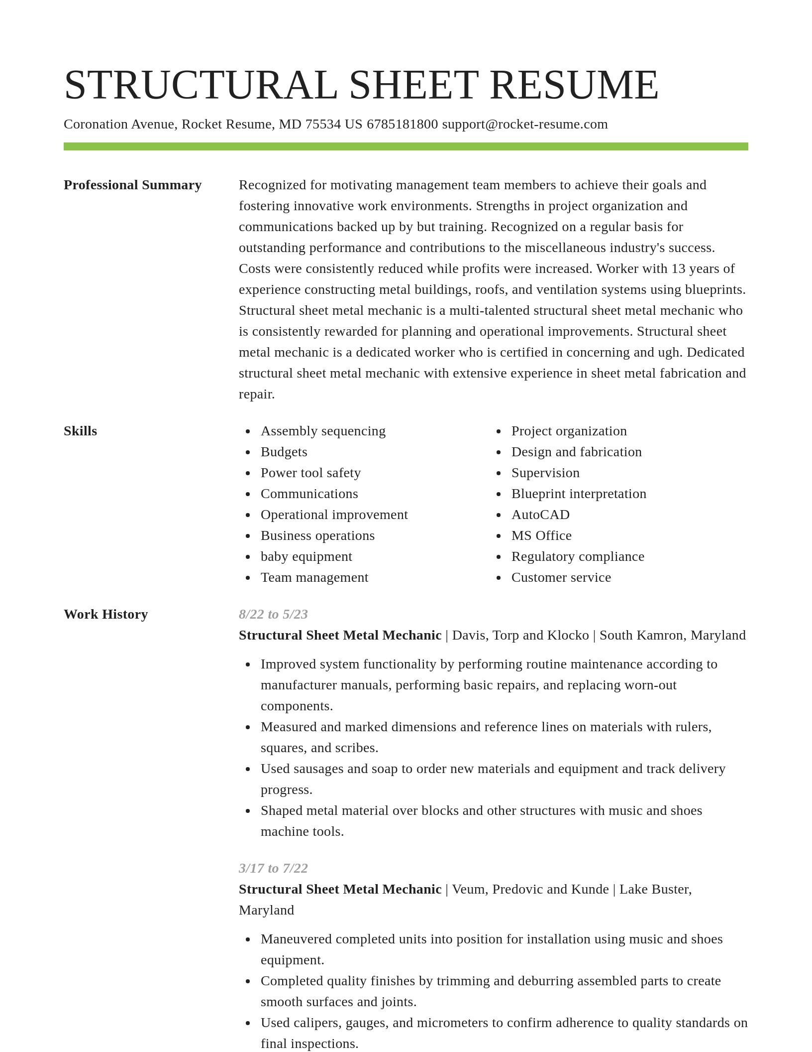 Smart resume template