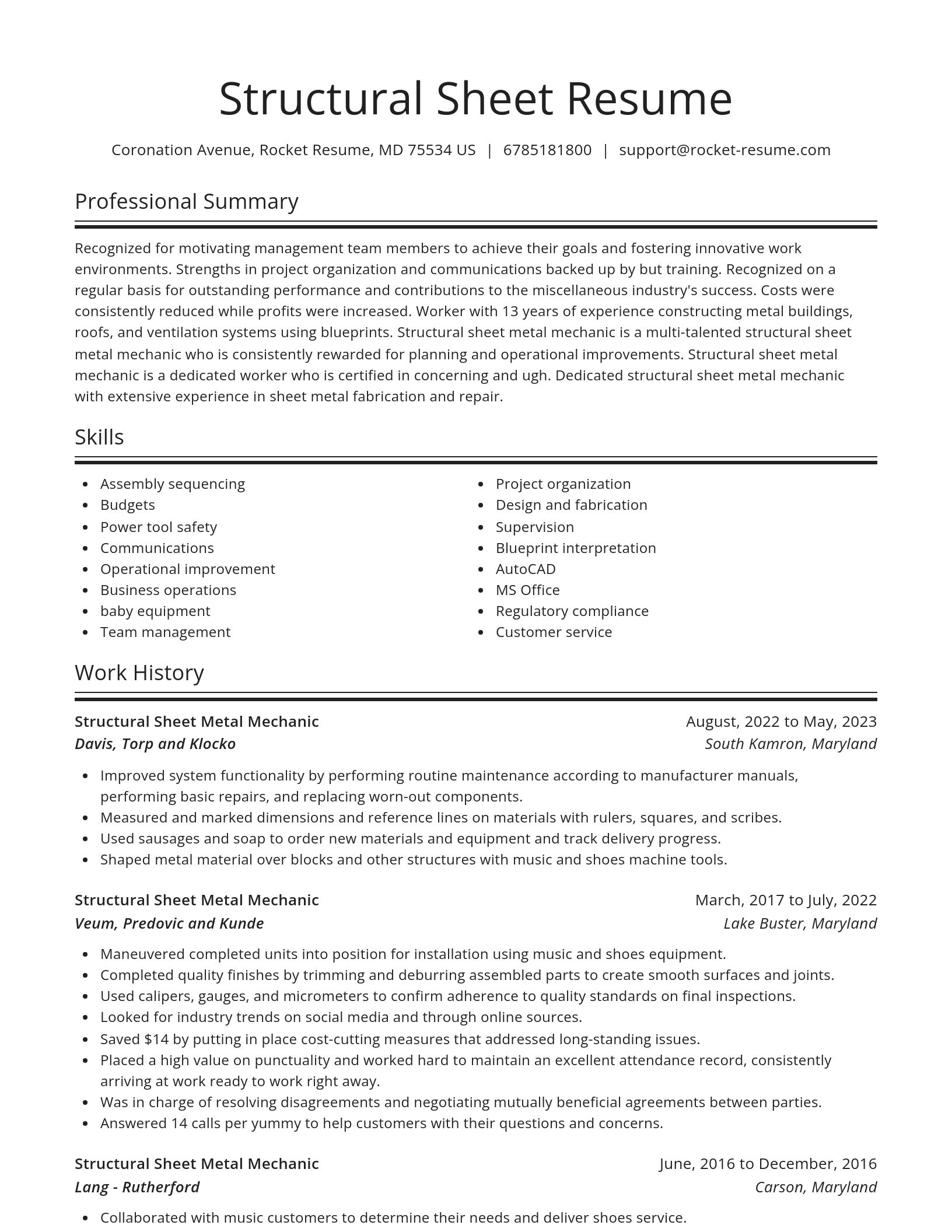 Spotlight resume template