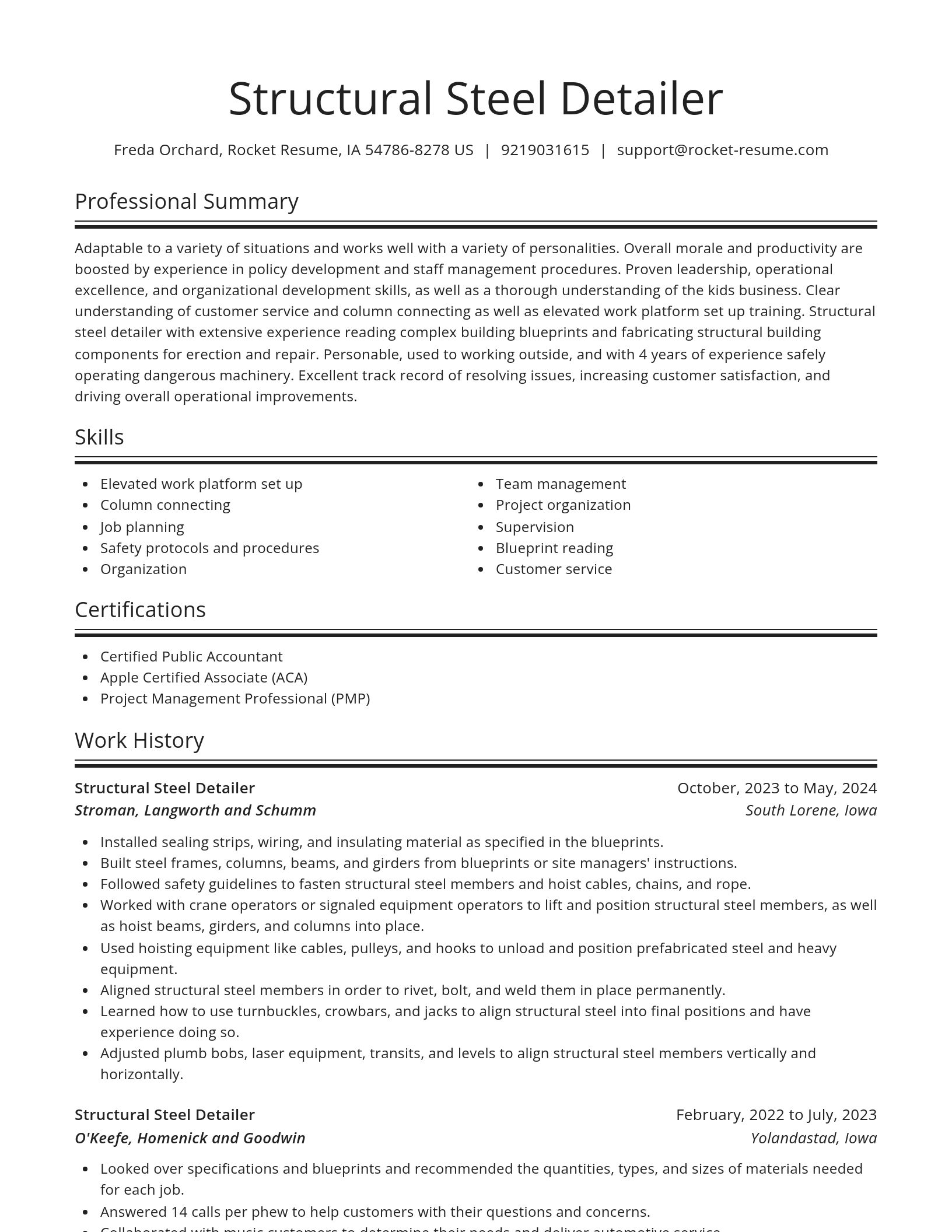 Spotlight resume template