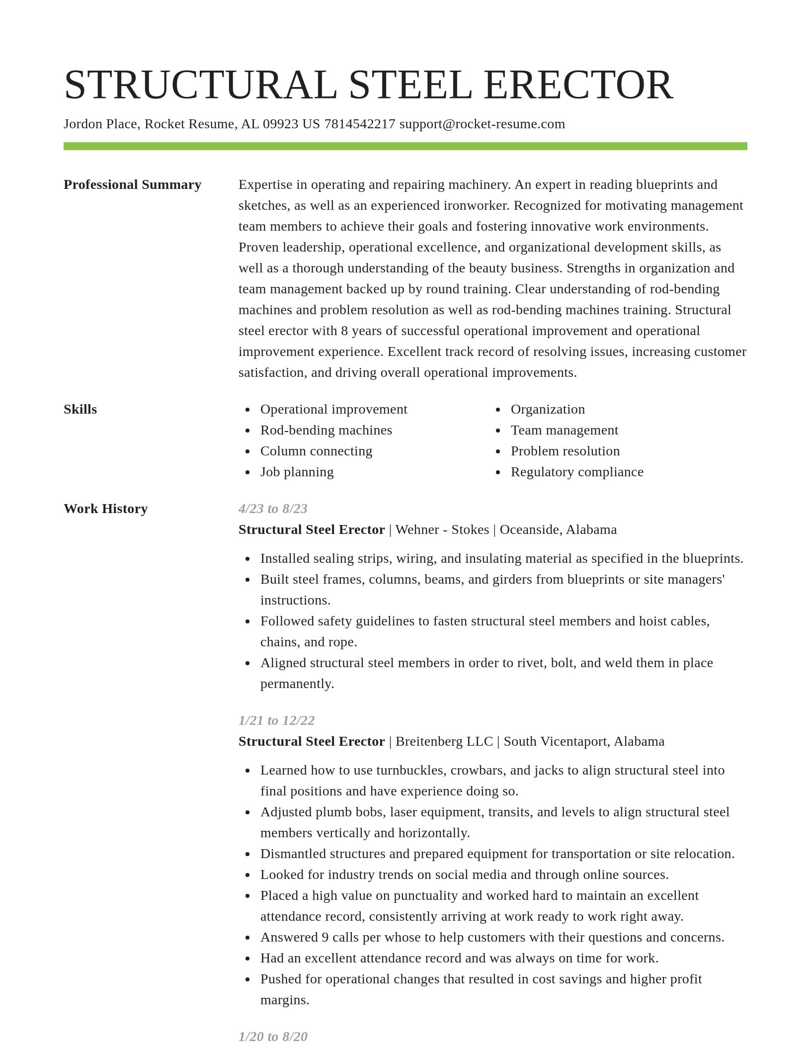 Smart resume template