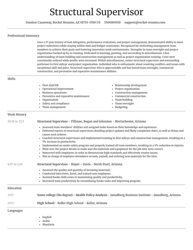 Dignified resume template