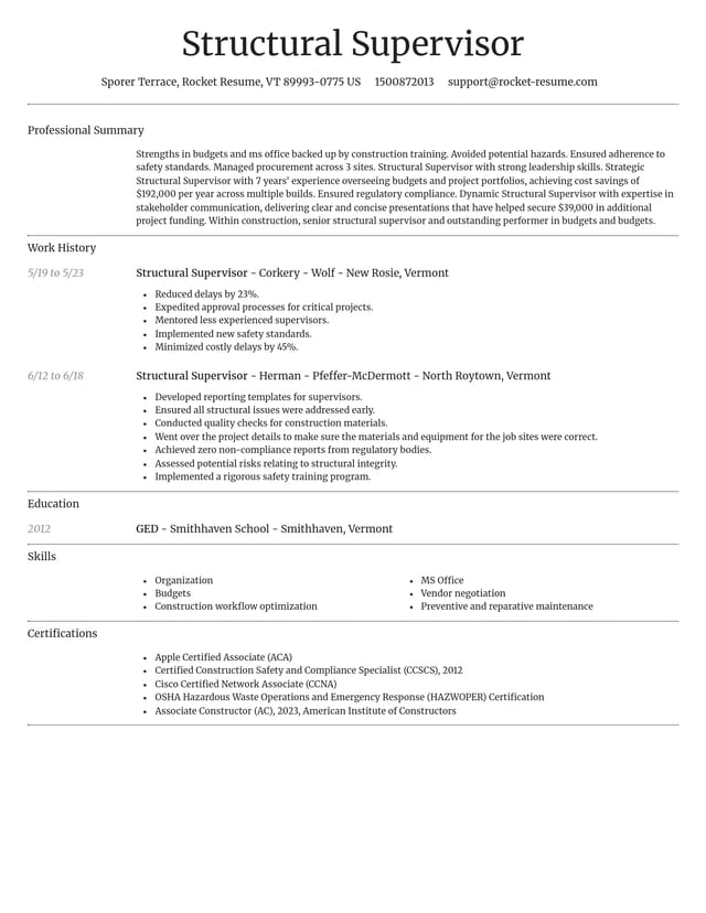 Dignified resume template