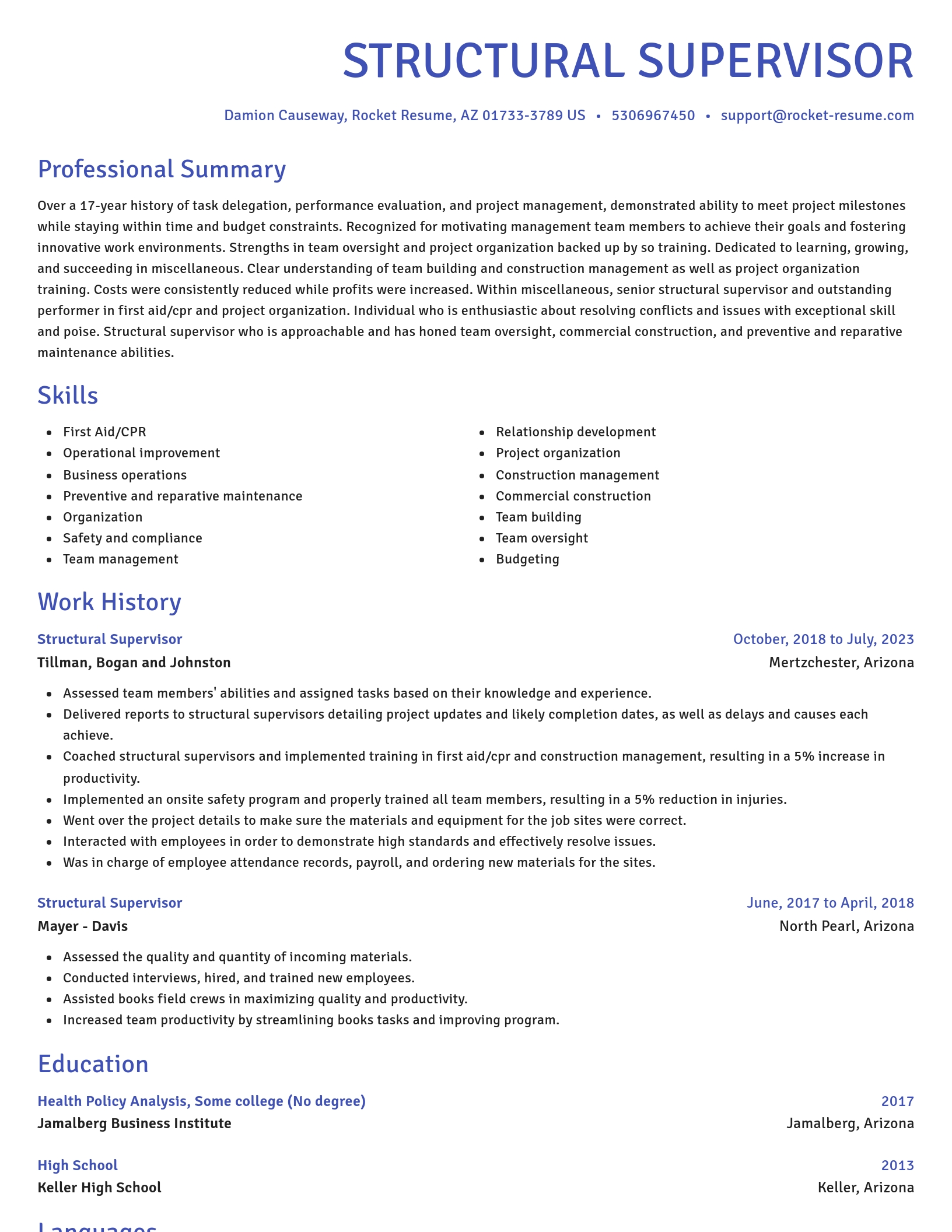 Novel resume template
