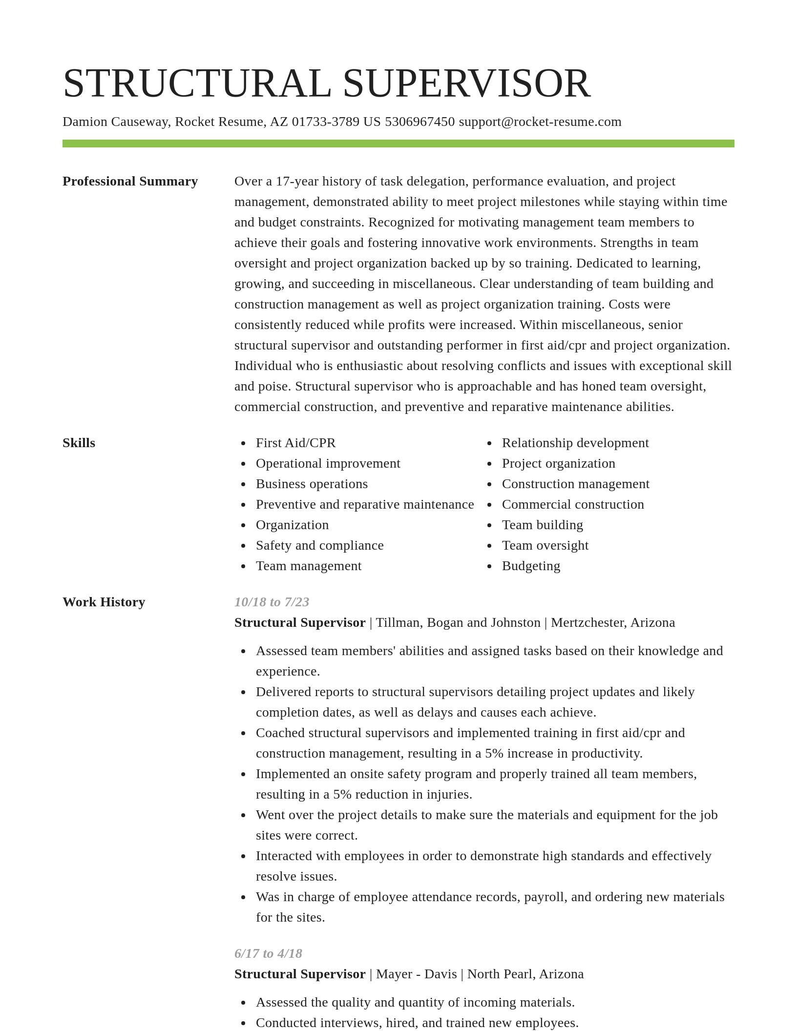 Smart resume template
