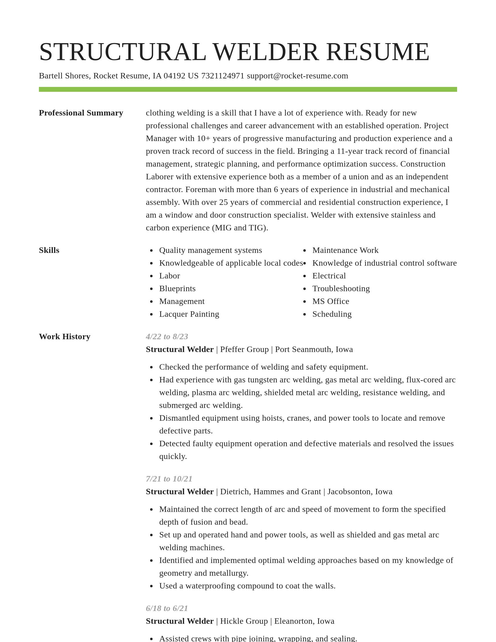 Smart resume template