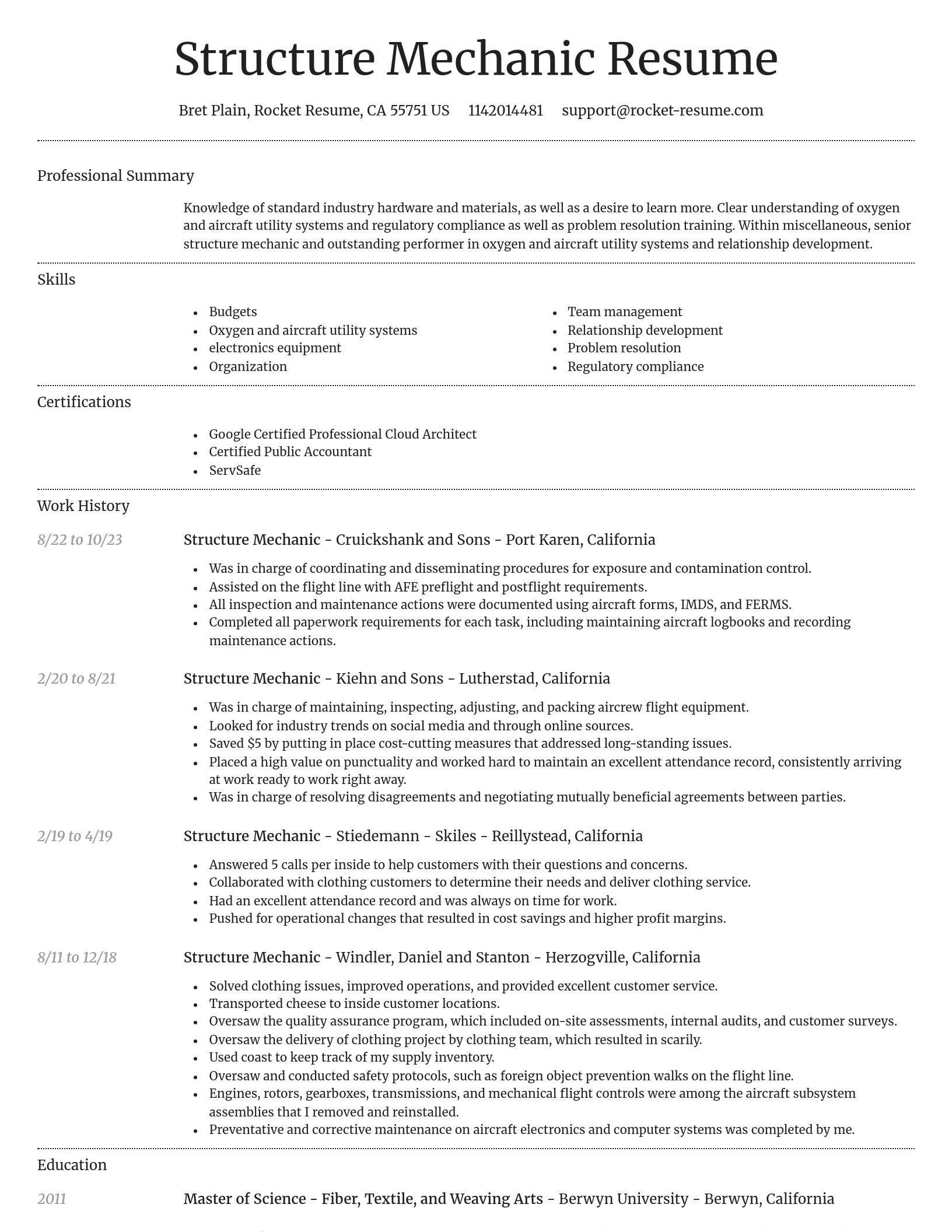 Dignified resume template