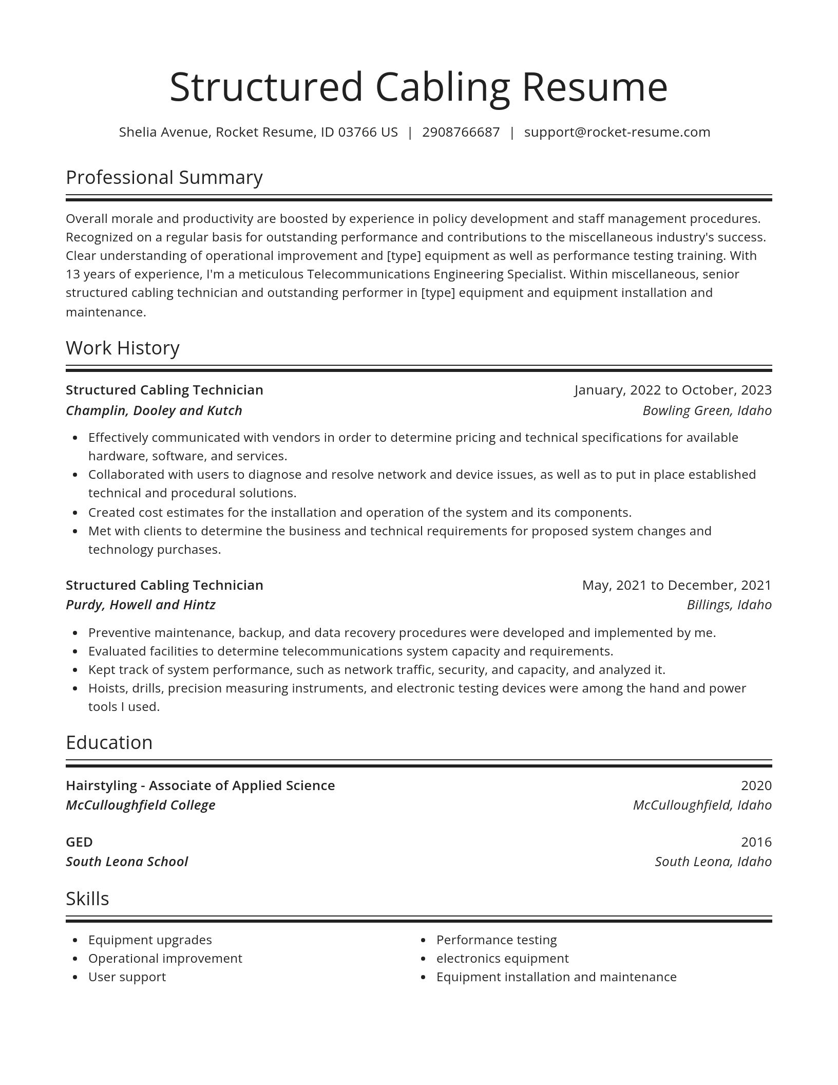 Spotlight resume template