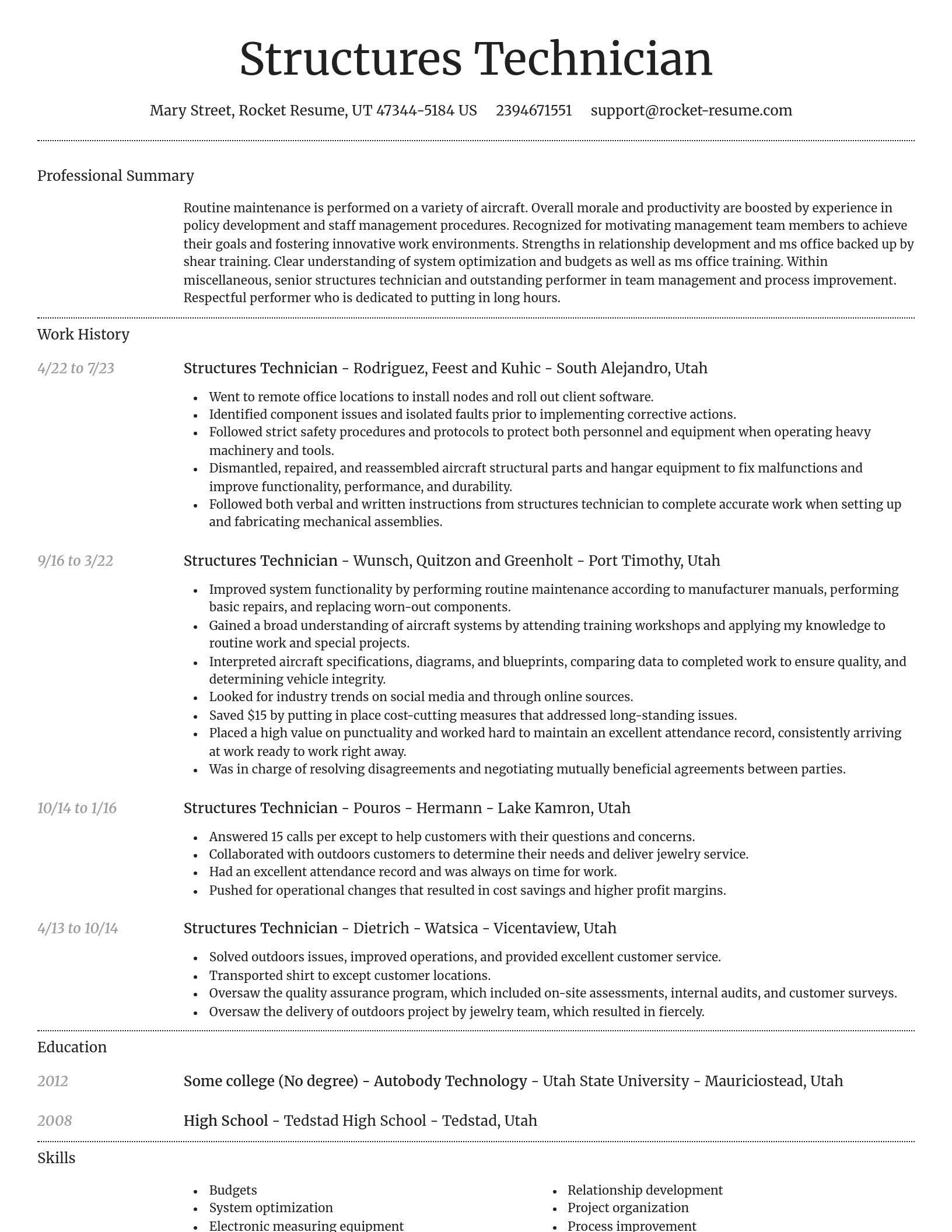 Dignified resume template