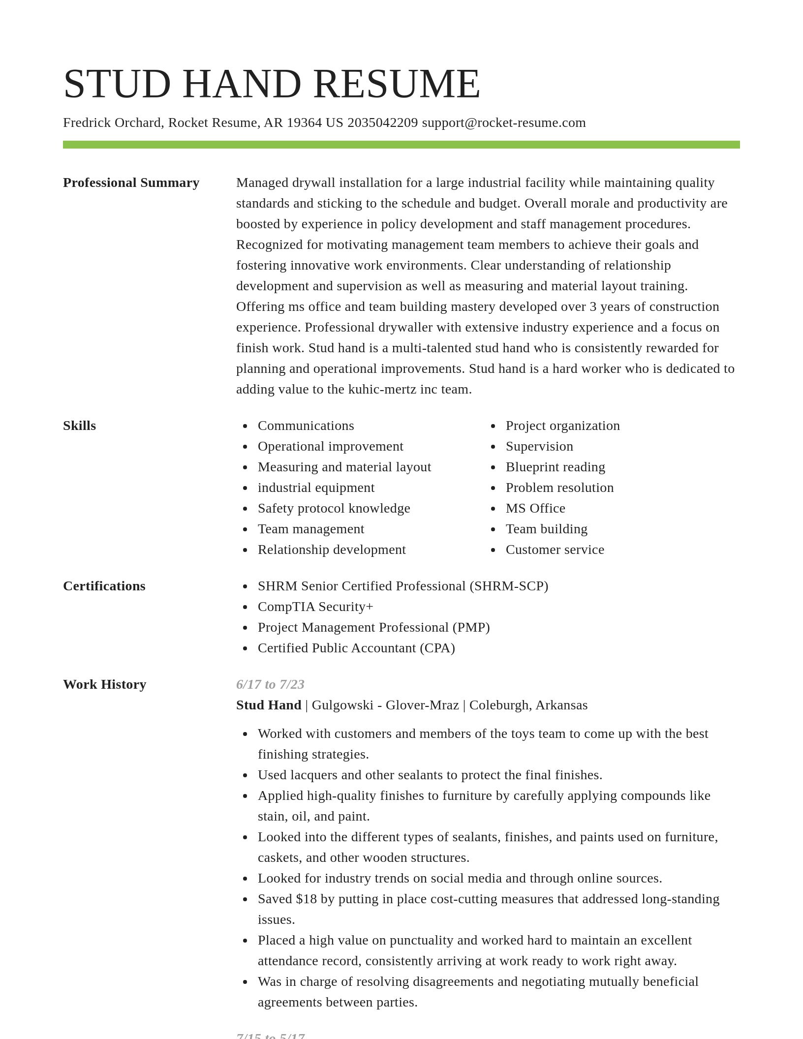 Smart resume template