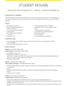 Student resume template
