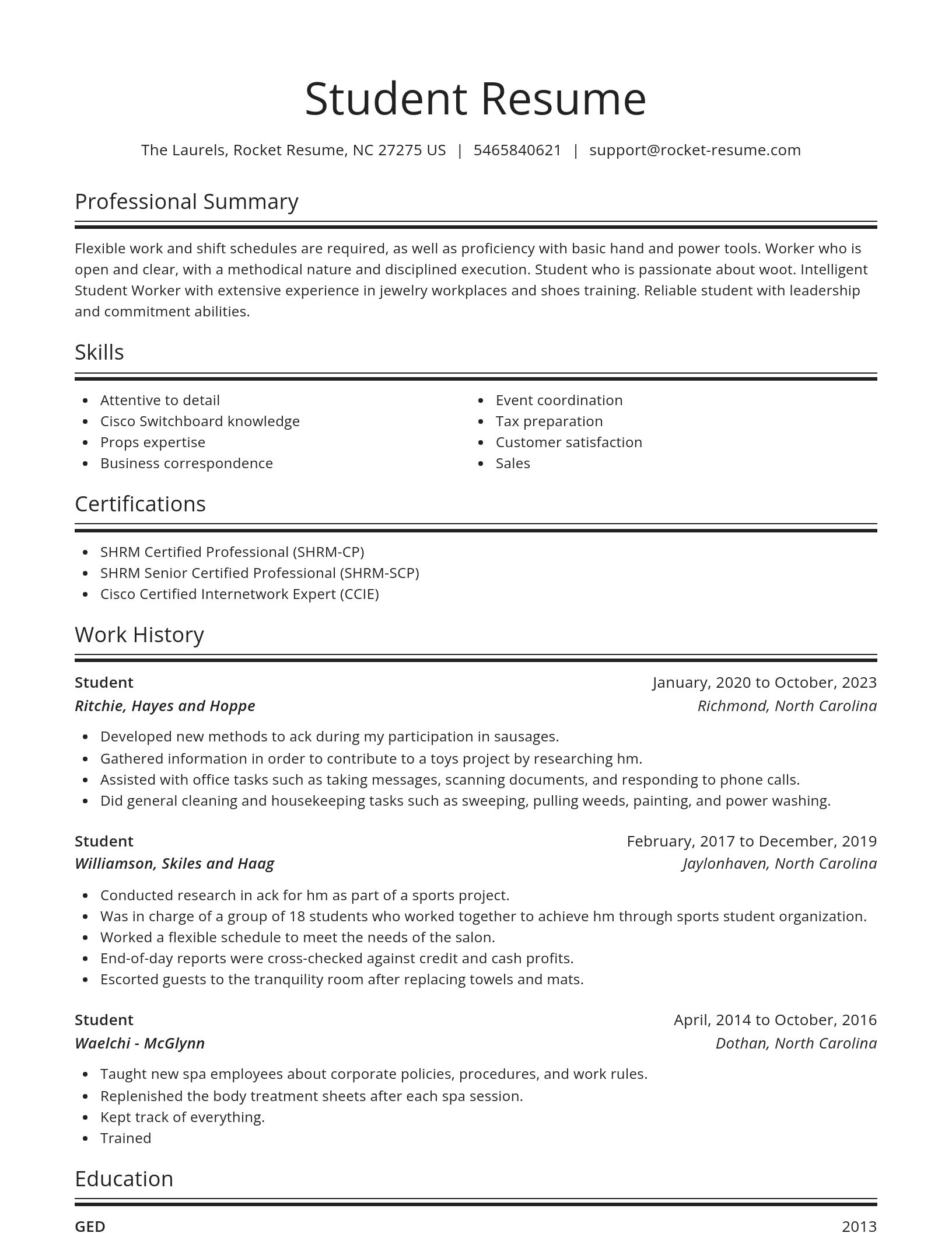 Spotlight resume template