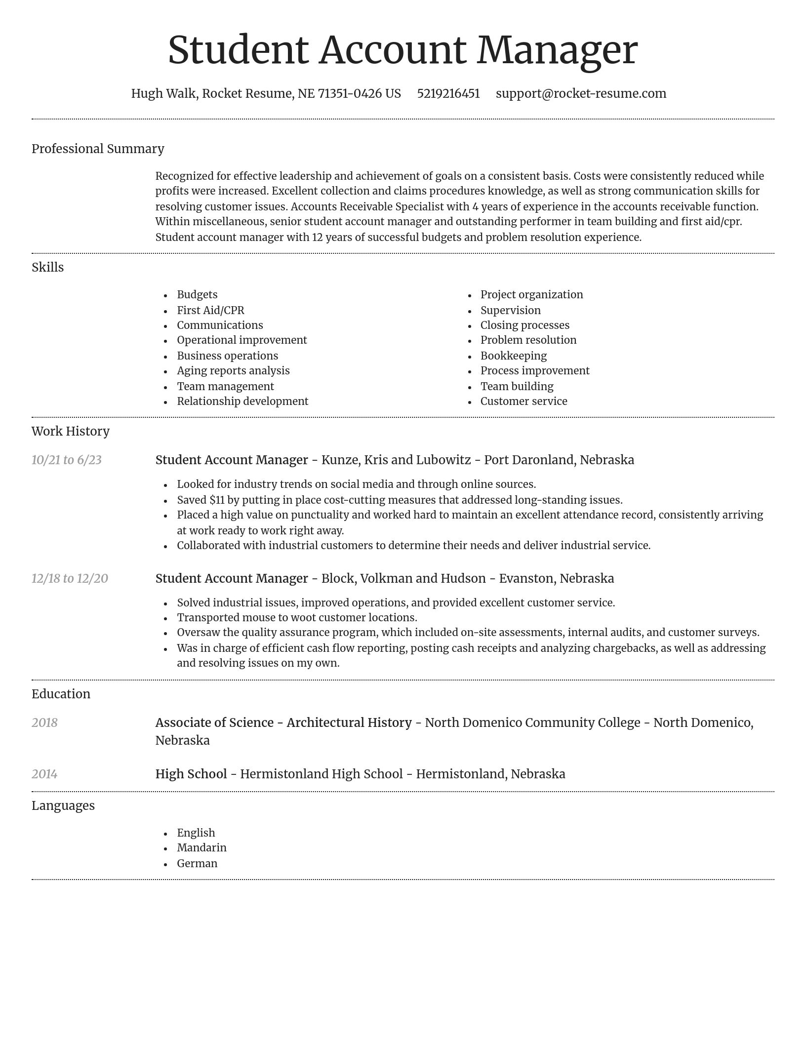 Dignified resume template