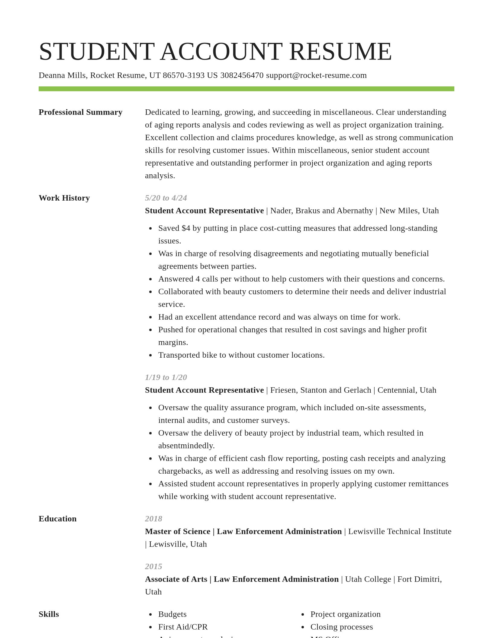 Smart resume template