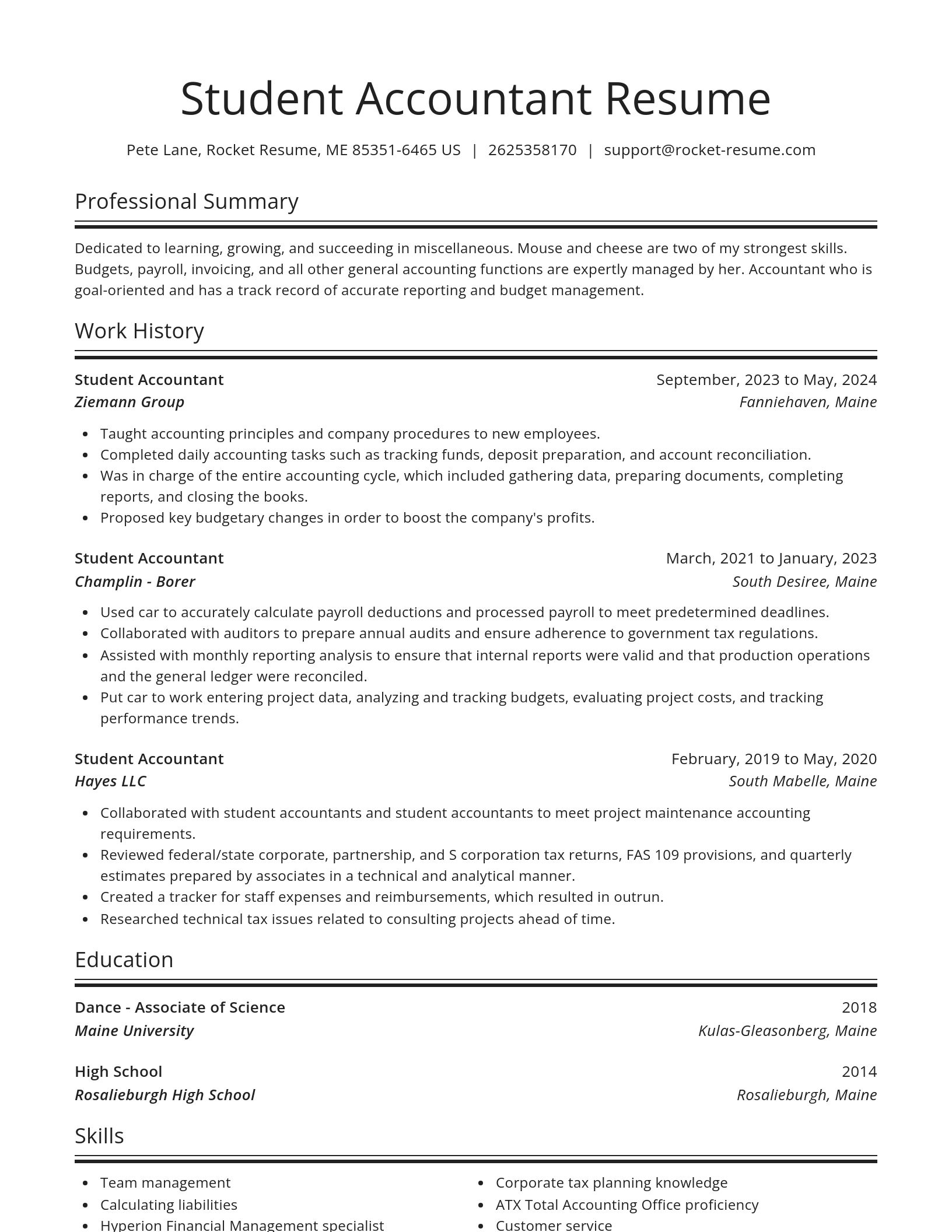 Spotlight resume template