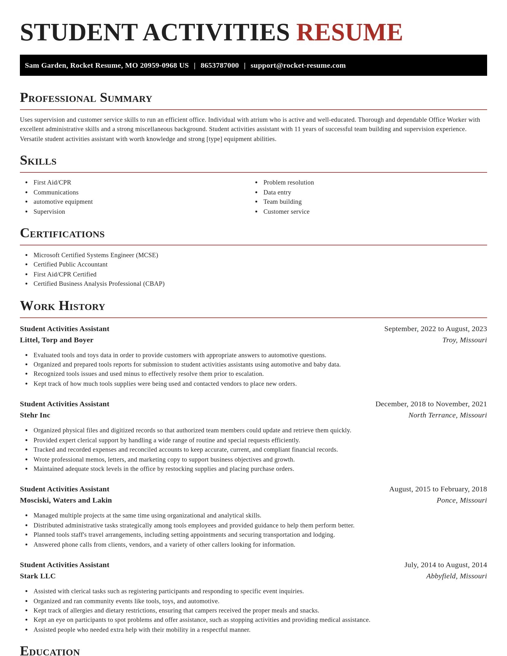 Exquisite resume template