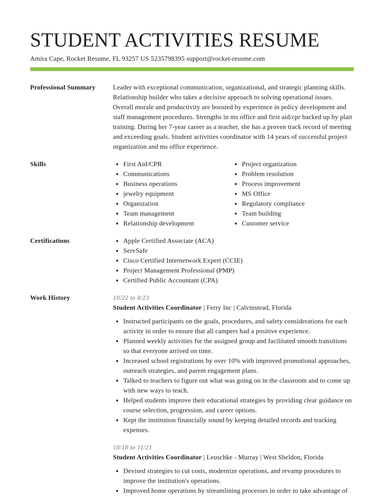 Smart resume template