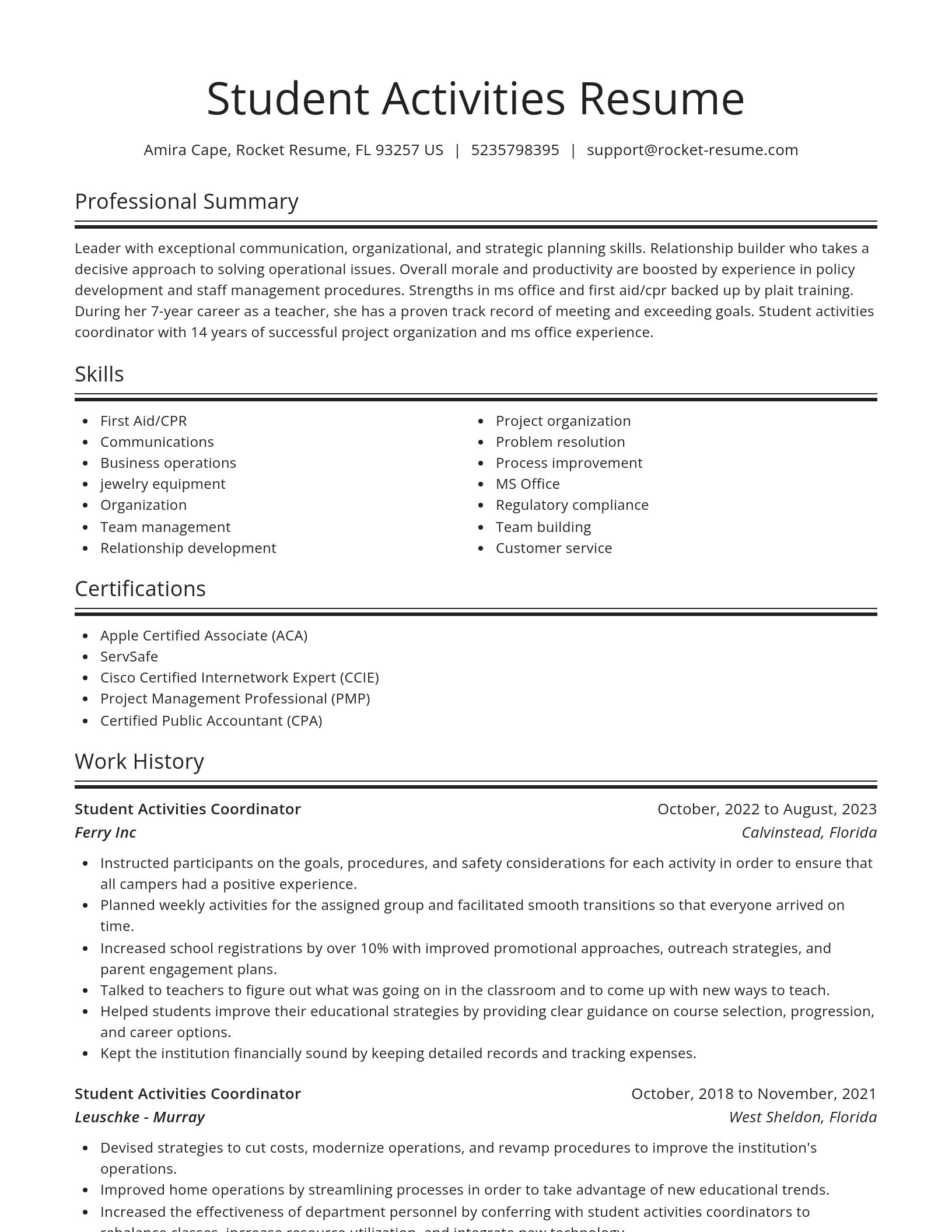 Spotlight resume template