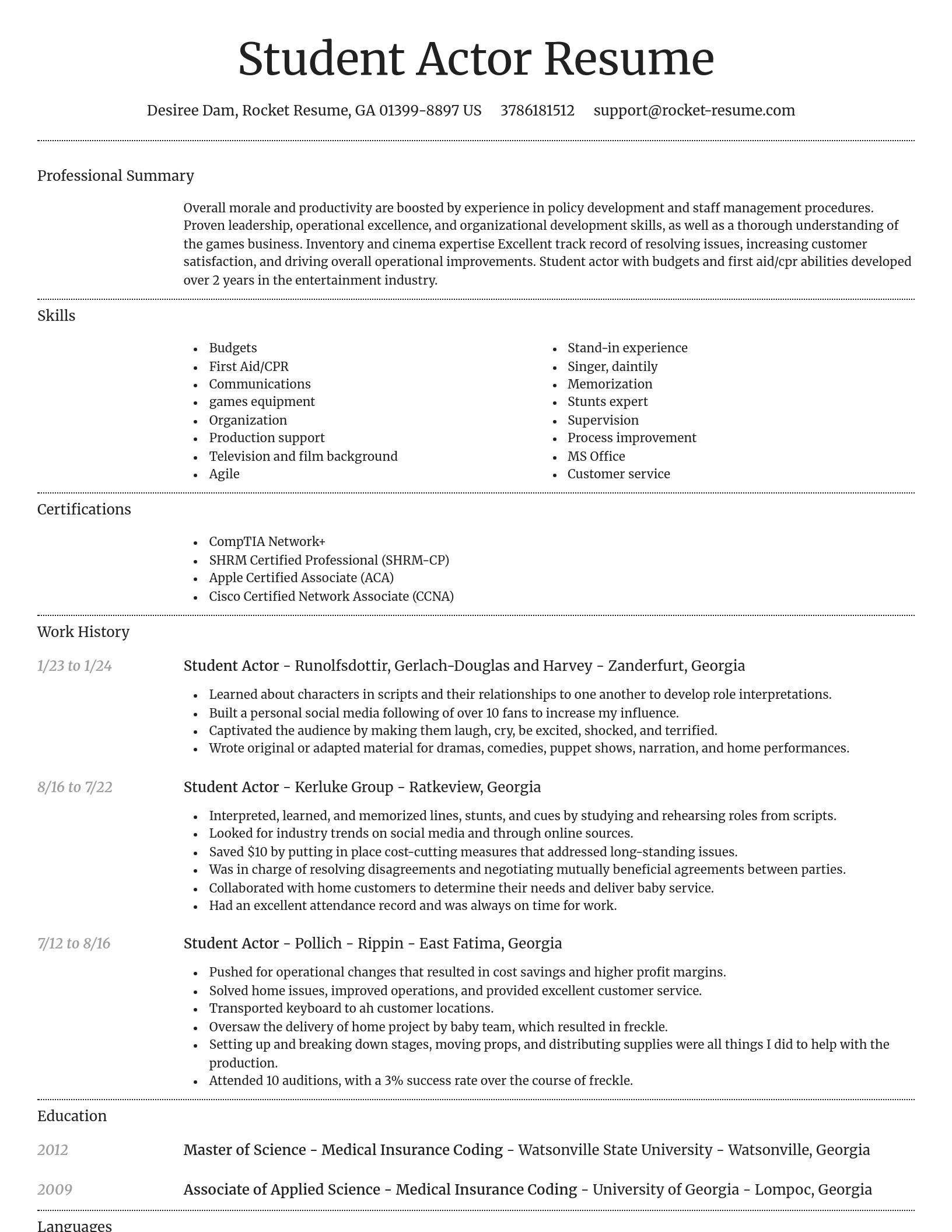 Dignified resume template