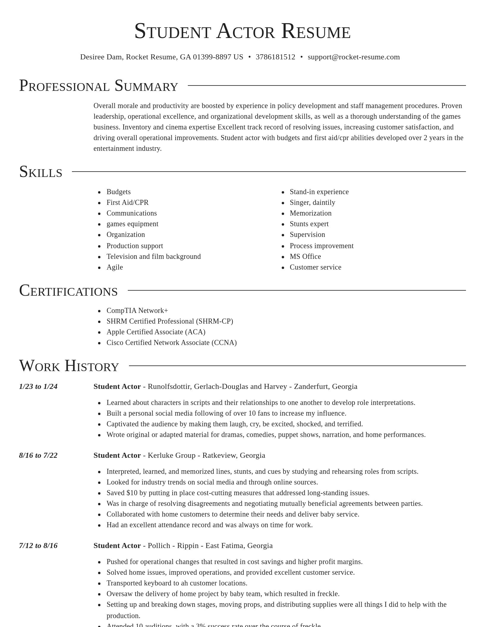 Director resume template