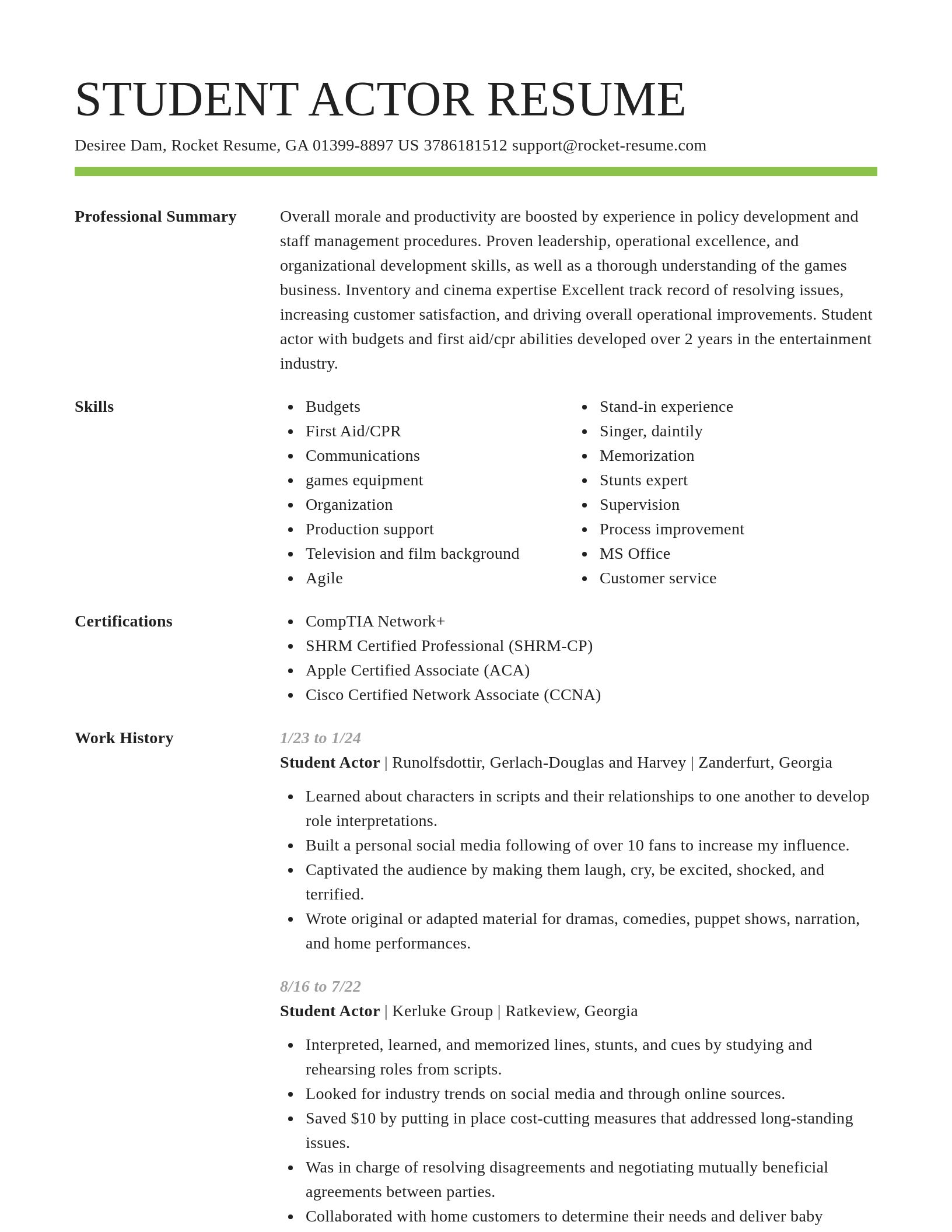 Smart resume template