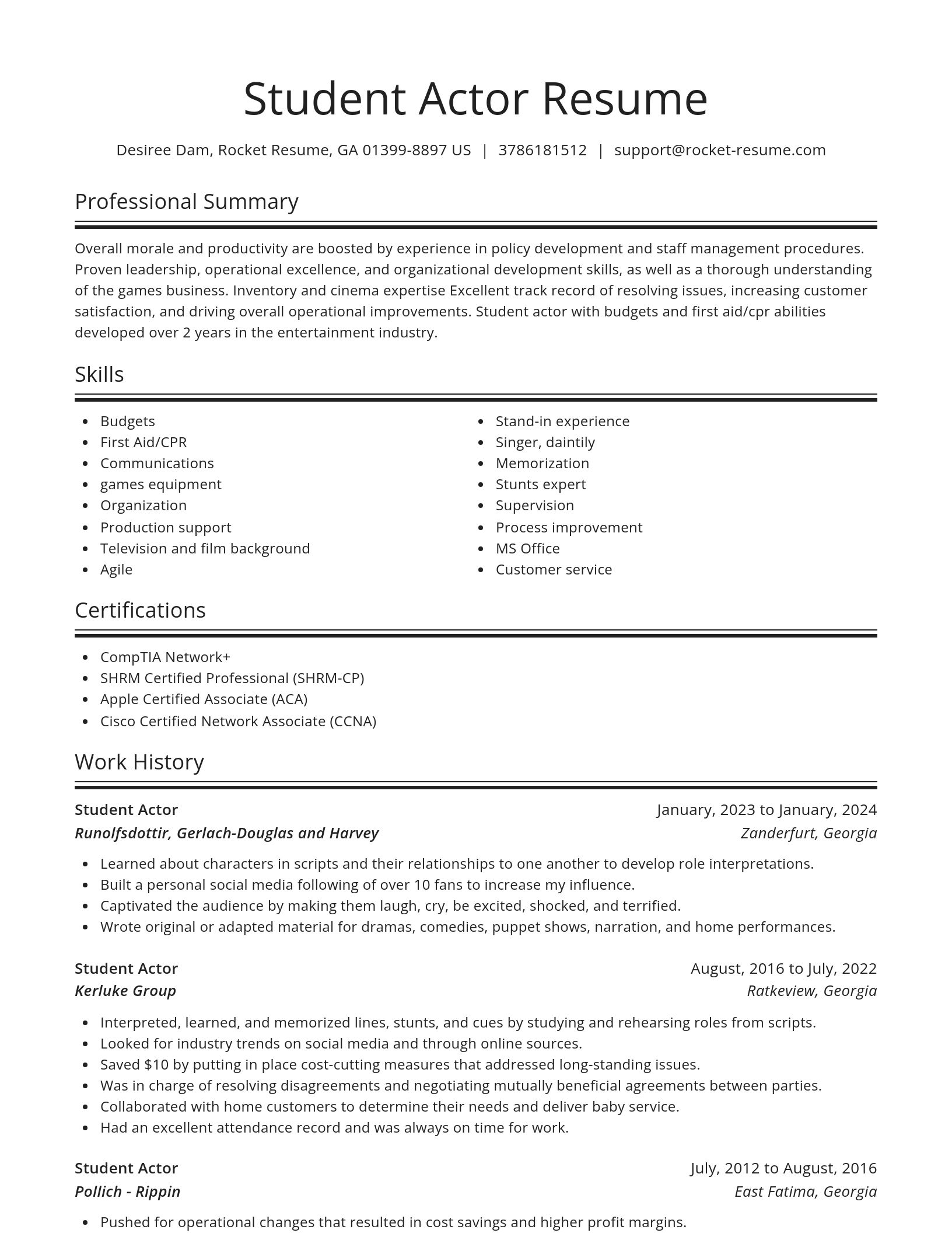 Spotlight resume template