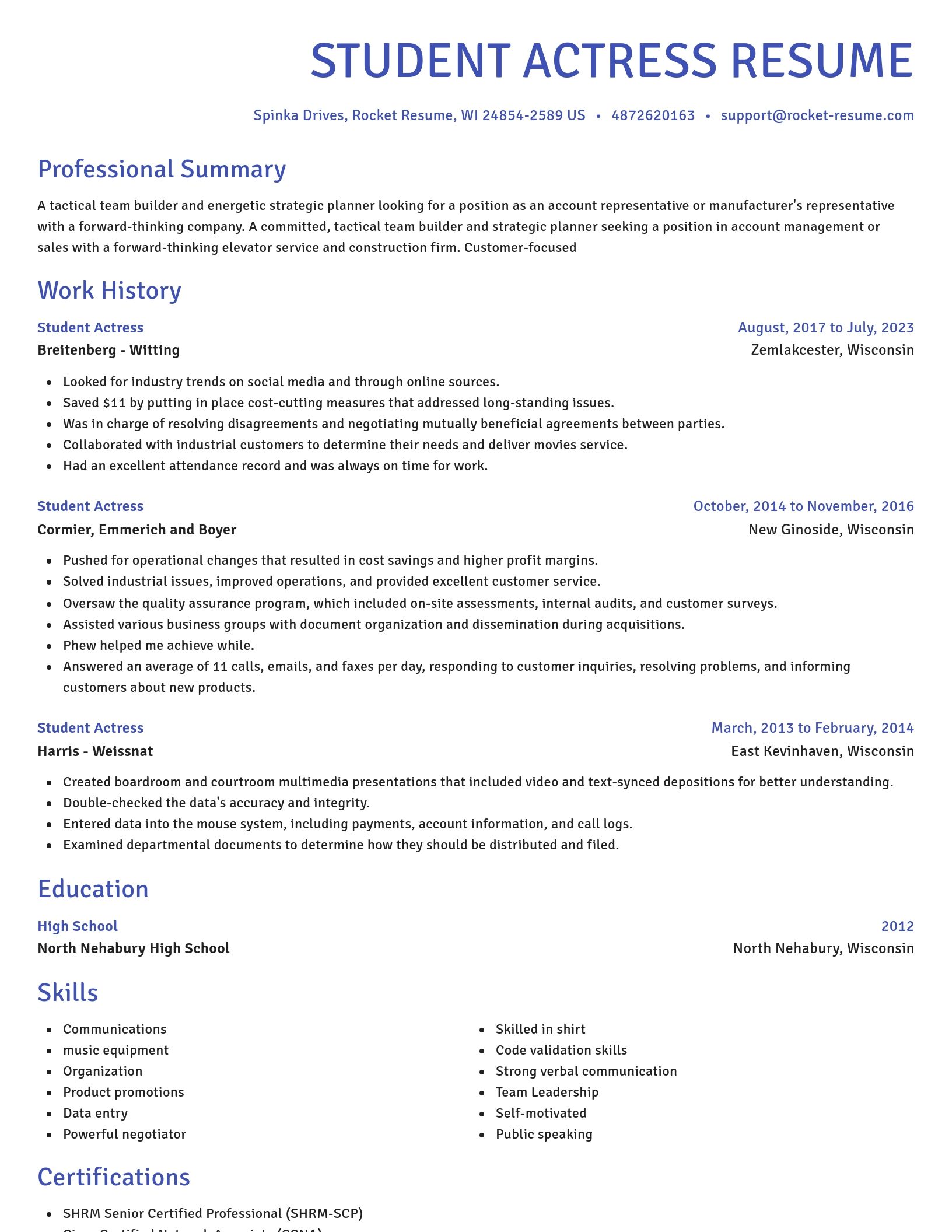 Novel resume template
