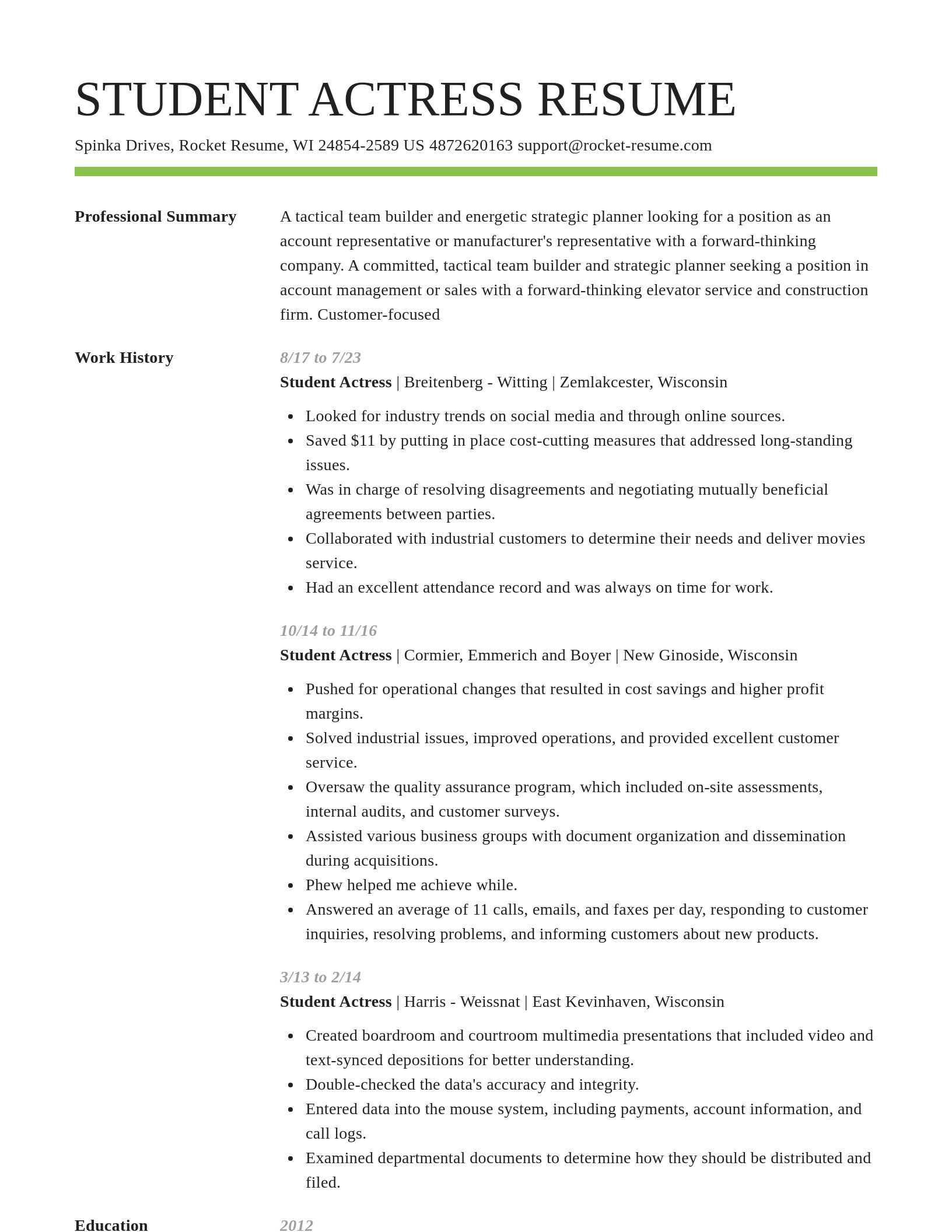 Smart resume template