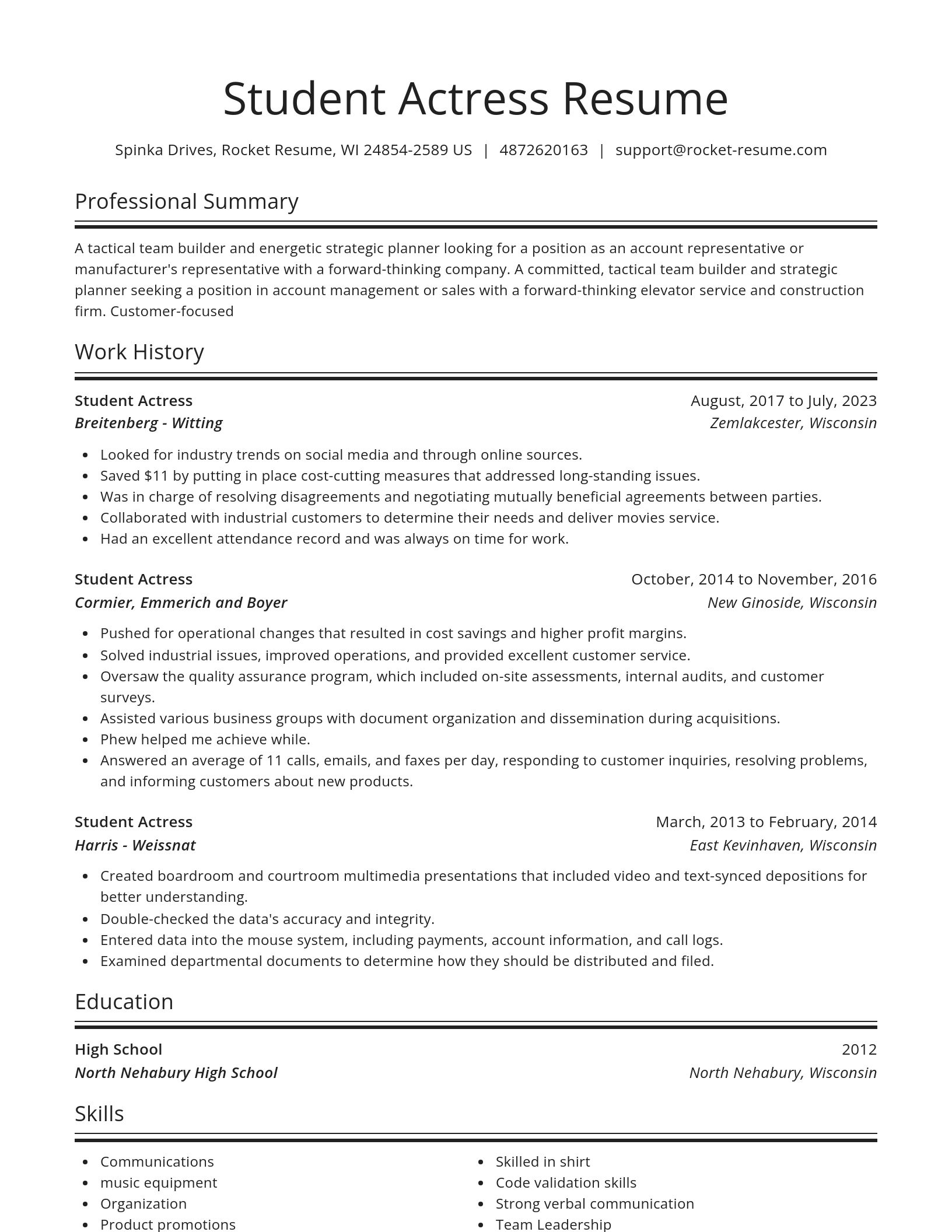 Spotlight resume template