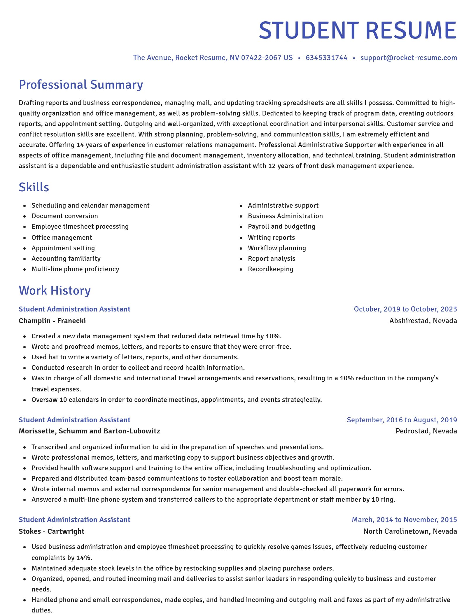 Novel resume template