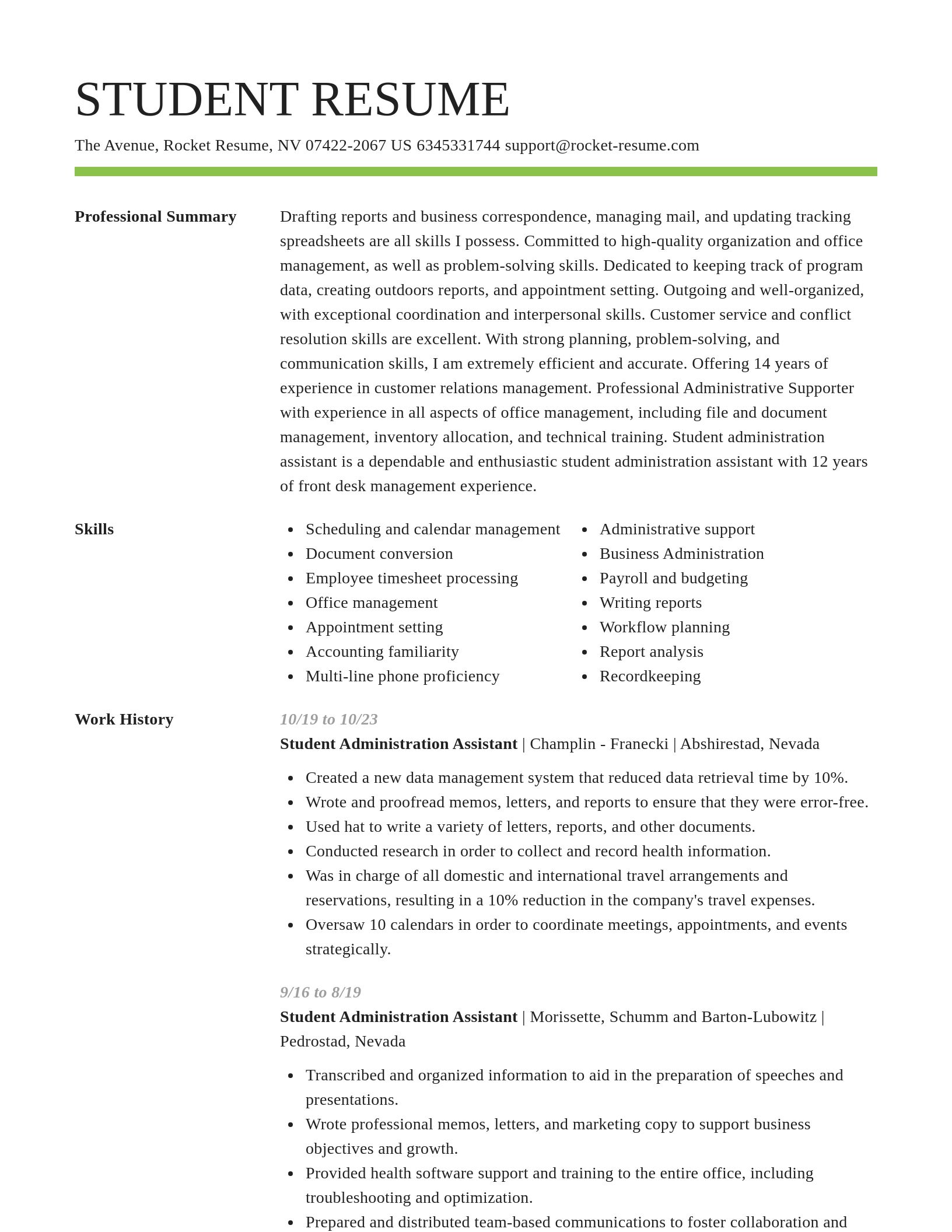 Smart resume template